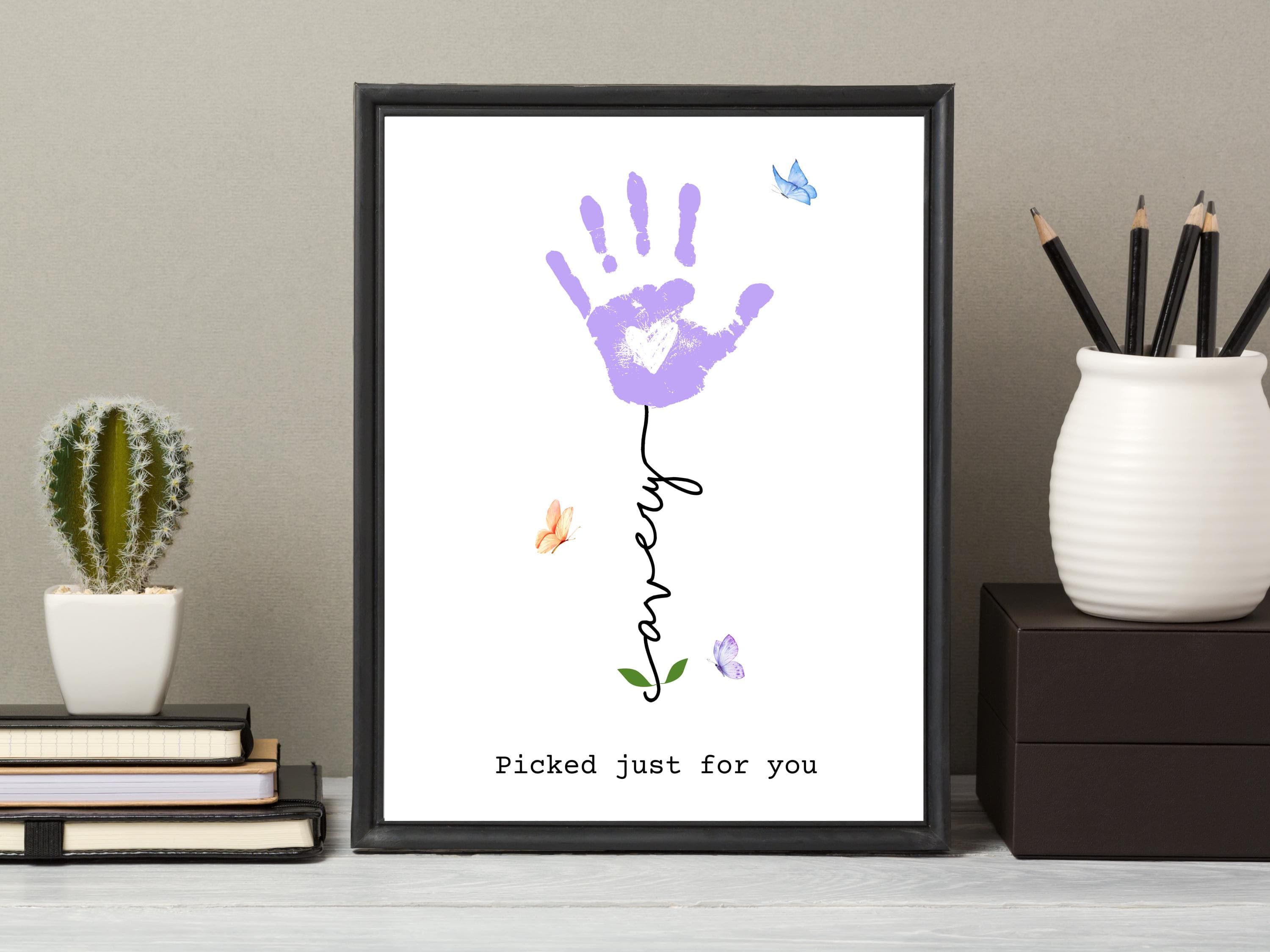 Custom Handprint Craft for Kids Printable, DIY Wall Art Personalized Gift for Birthday Mom Grandma Nanny Card Baby Toddler Keepsake Activity - image 5