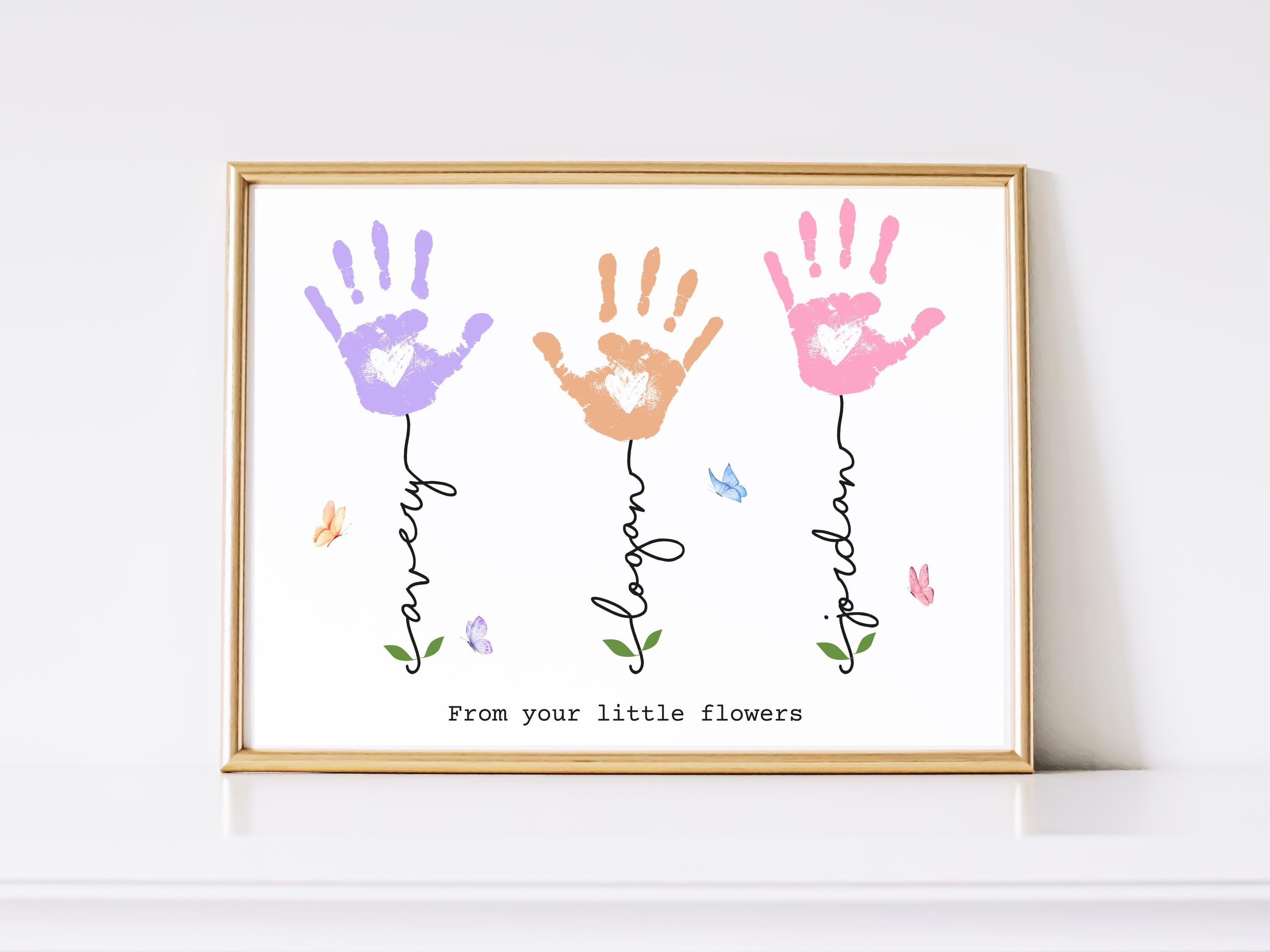 Custom Handprint Craft for Kids Printable, DIY Wall Art Personalized Gift for Birthday Mom Grandma Nanny Card Baby Toddler Keepsake Activity - image 4