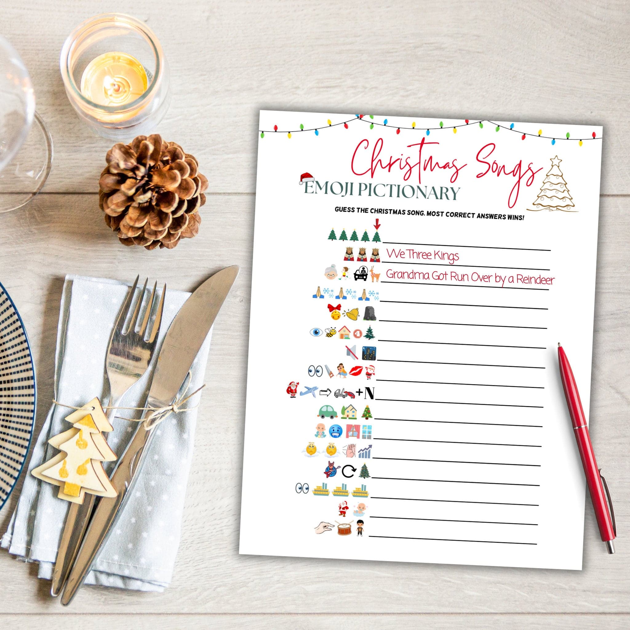 Christmas Songs Emoji Pictionary Printable, Christmas Guessing Game, Xmas Movie Emoji Game, Fun Holiday Family Game, Office Work Party Game - image 5