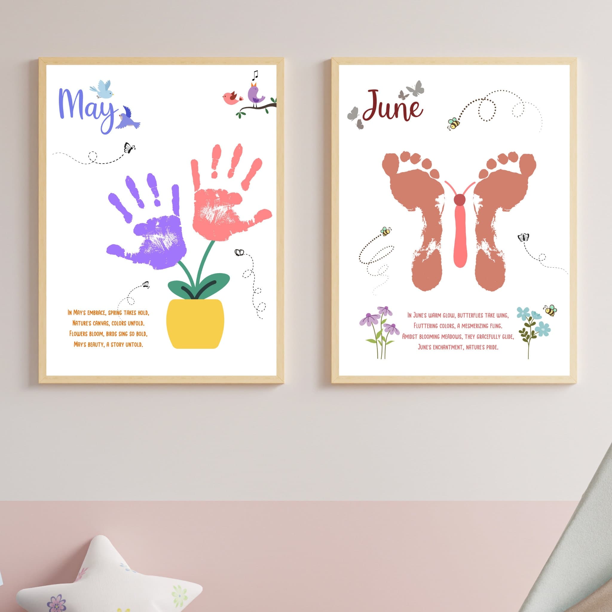 Handprint Memory Book Printable, DIY Footprint Art Kids Activity, Monthly Keepsake Craft Baby Toddler PreK Preschool Kindergarten 1st Grade - image 4