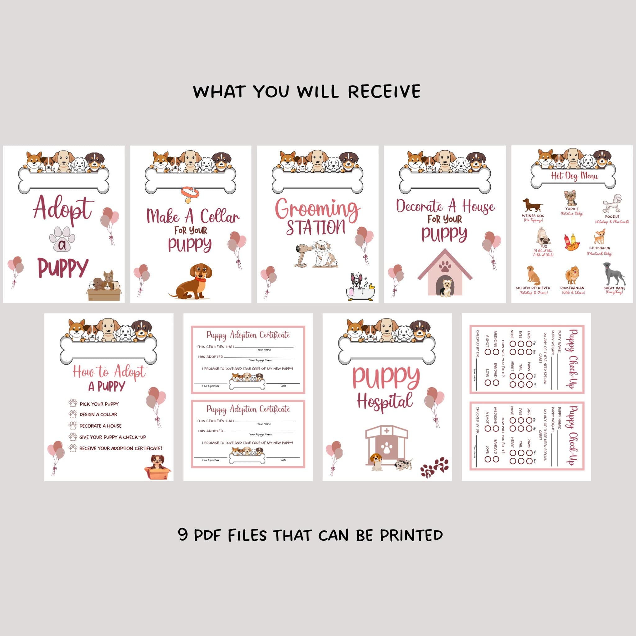 Puppy Party Signs Printable, Adopt a Puppy Party Games, Dog Adoption Birthday Party, Puppy Adoption Station, Puppy Pawty, Dog Lover Birthday - image 3