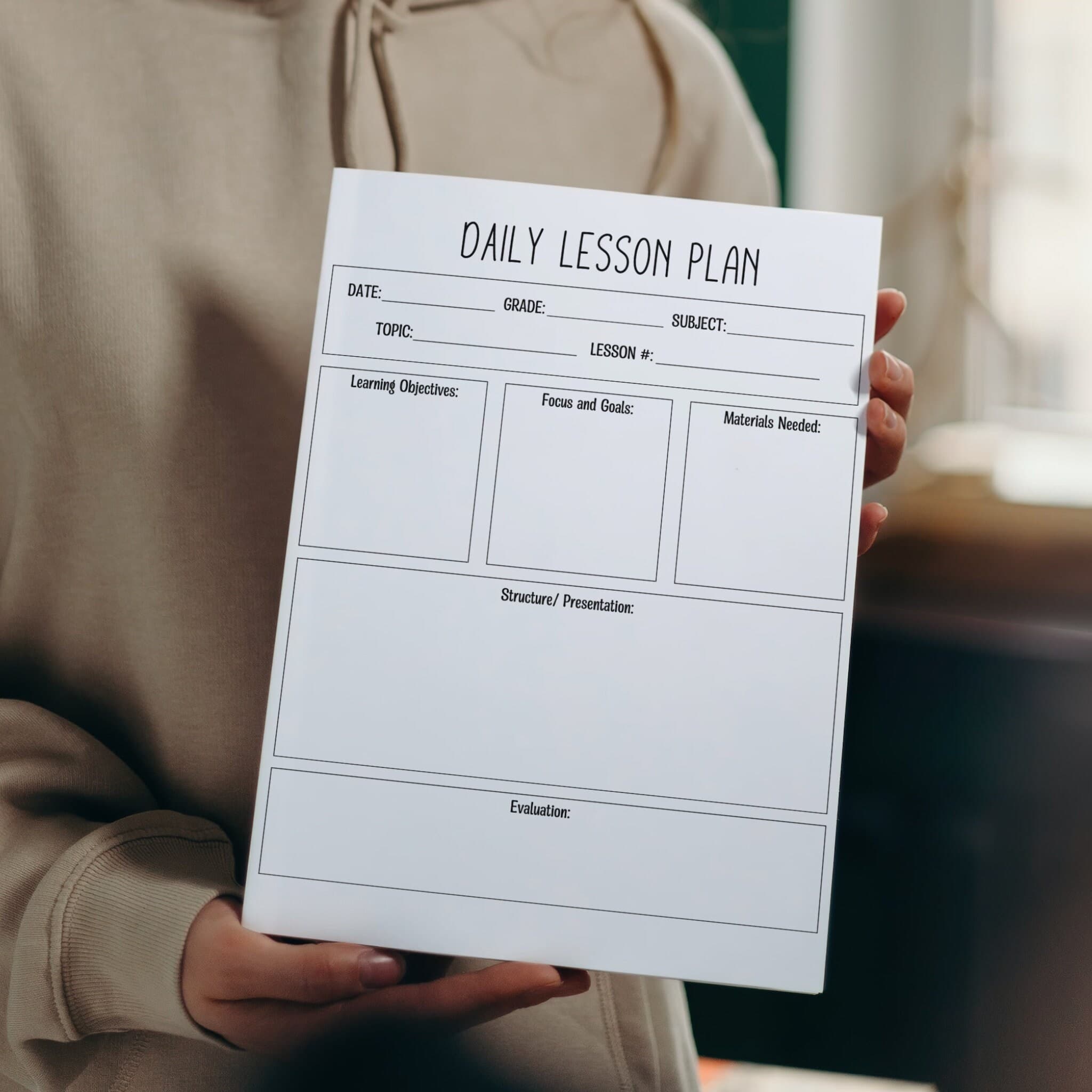 Daily Lesson Plan Template, Simple Lesson Plan Template for Educators, Minimalist Lesson Planner Printable, Homeschool Academic Planner - image 4