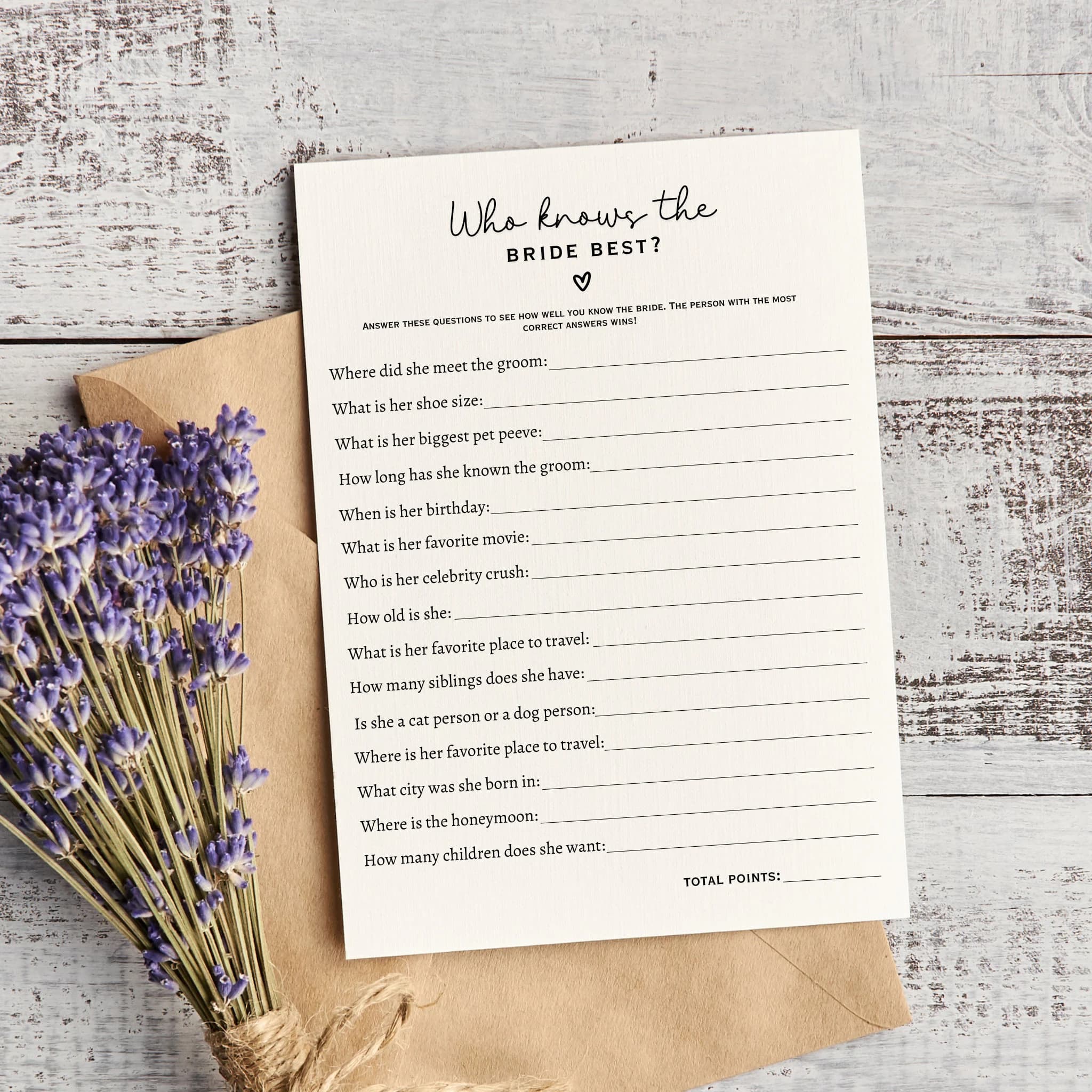 Who Knows The Bride Best Game, Printable Bridal Shower Game, How Well Do You Know The Bride, Wedding Shower Ideas, Minimalist Modern Game - image 5