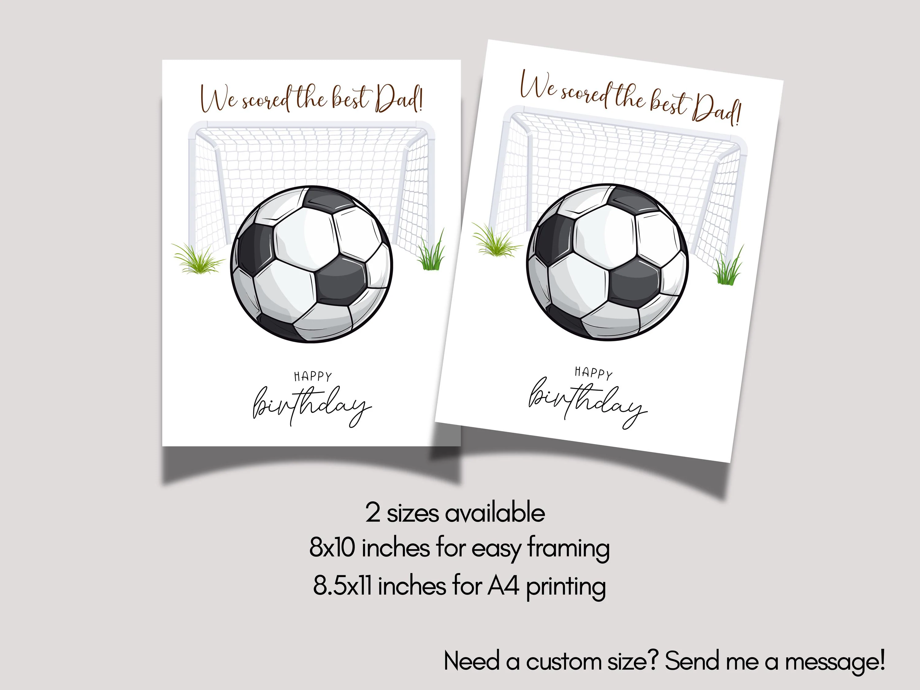 Happy Birthday Dad Handprint Craft Printable, DIY Soccer Art Gift for Daddy from Kids Sports Daddy Keepsake Card Baby Toddler Child Template - image 5