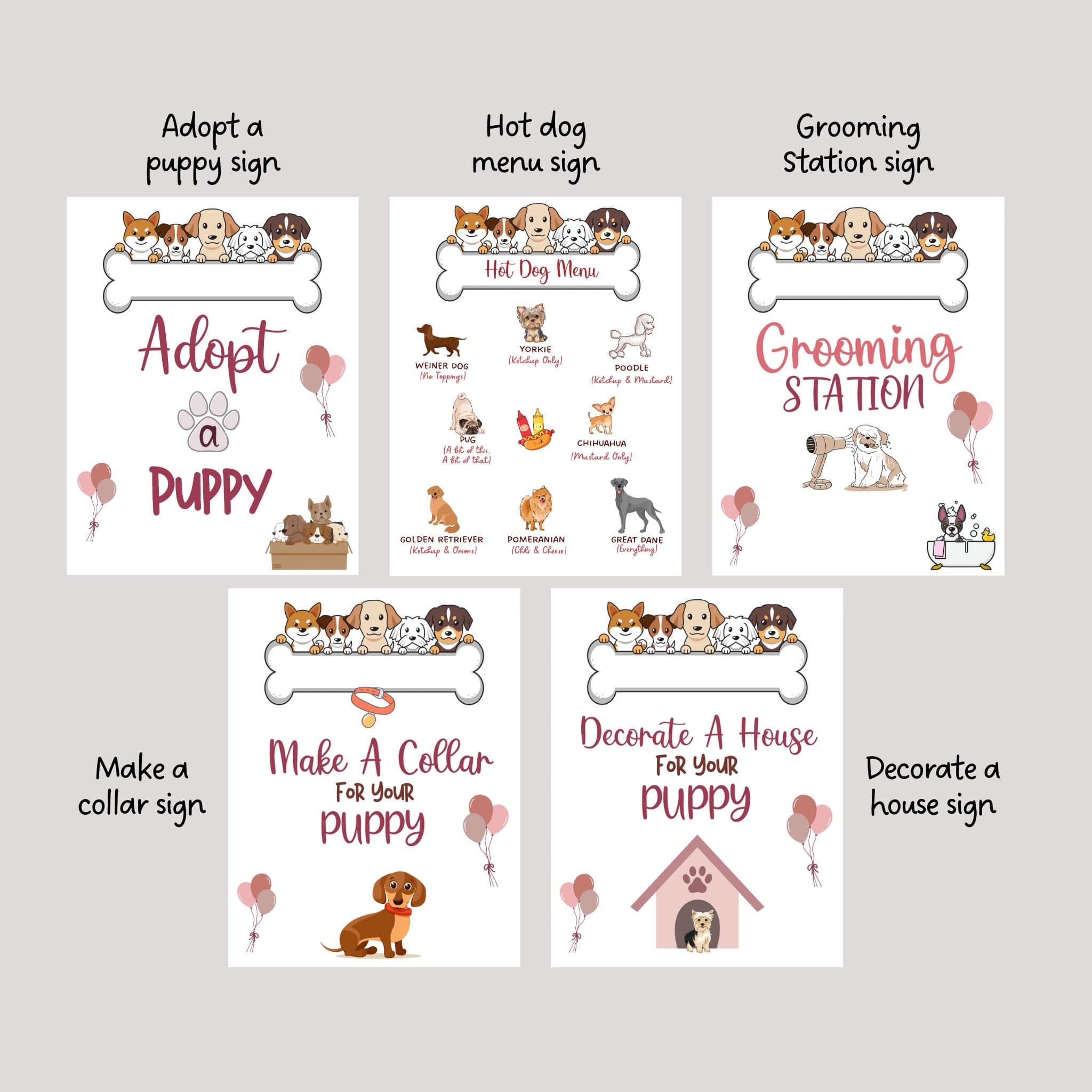 Puppy Party Signs Printable, Adopt a Puppy Party Games, Dog Adoption Birthday Party, Puppy Adoption Station, Puppy Pawty, Dog Lover Birthday - image 4