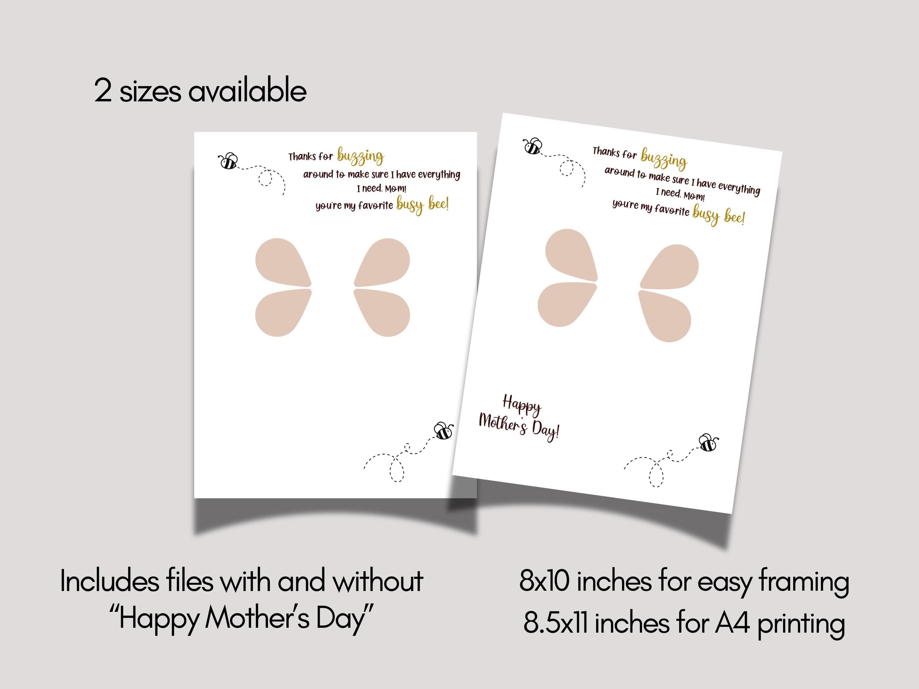 Mom Footprint Craft for Kids Printable, Mothers Day DIY Hand Art Activity Birthday Gift from Children Baby Toddler Kindergarten Wall Decor - image 4