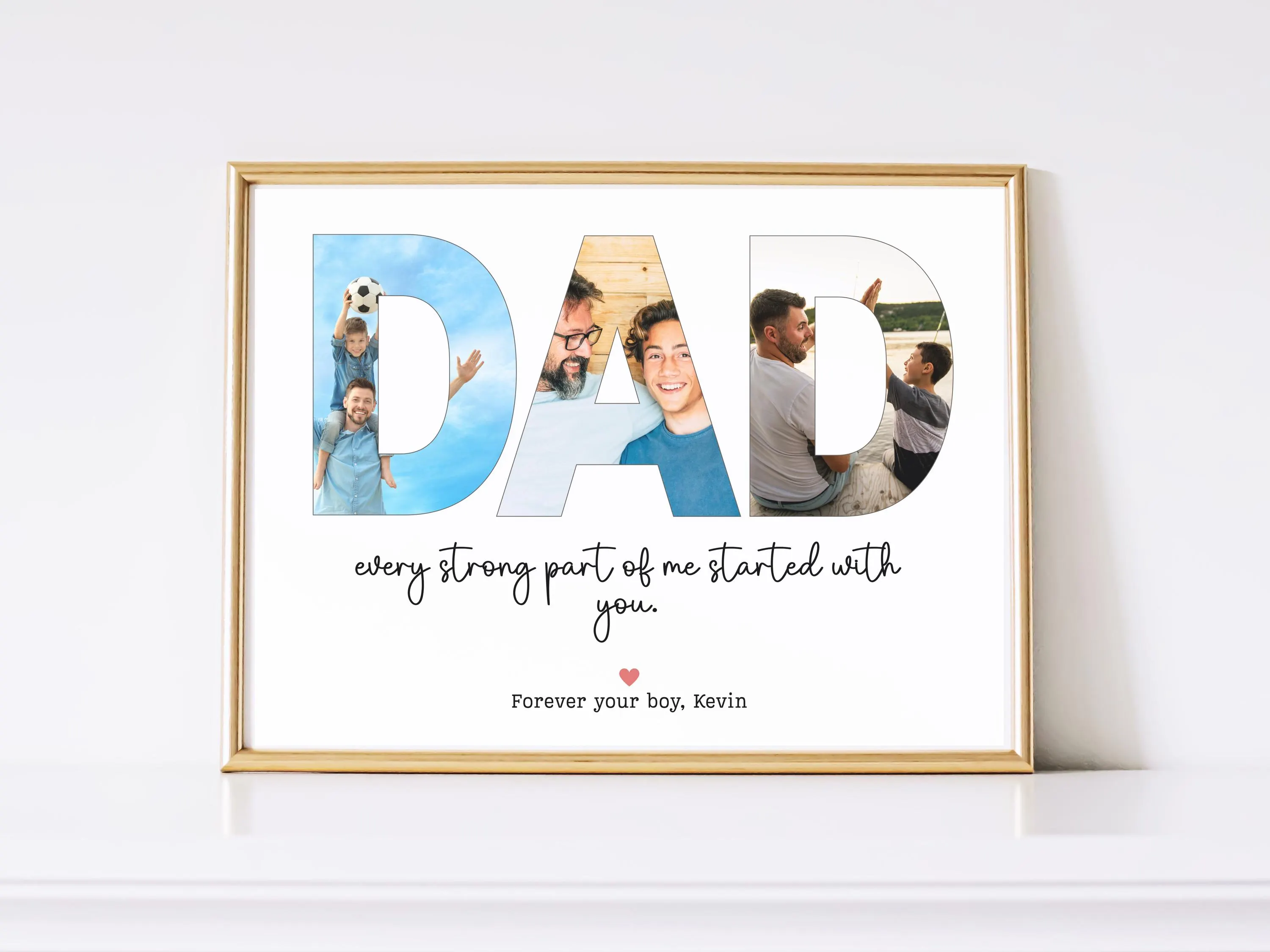 Custom Dad Photo Collage Printable, Personalized Fathers Day Gift Birthday Christmas Gift for Daddy, Keepsake Present from Kids Son Daughter