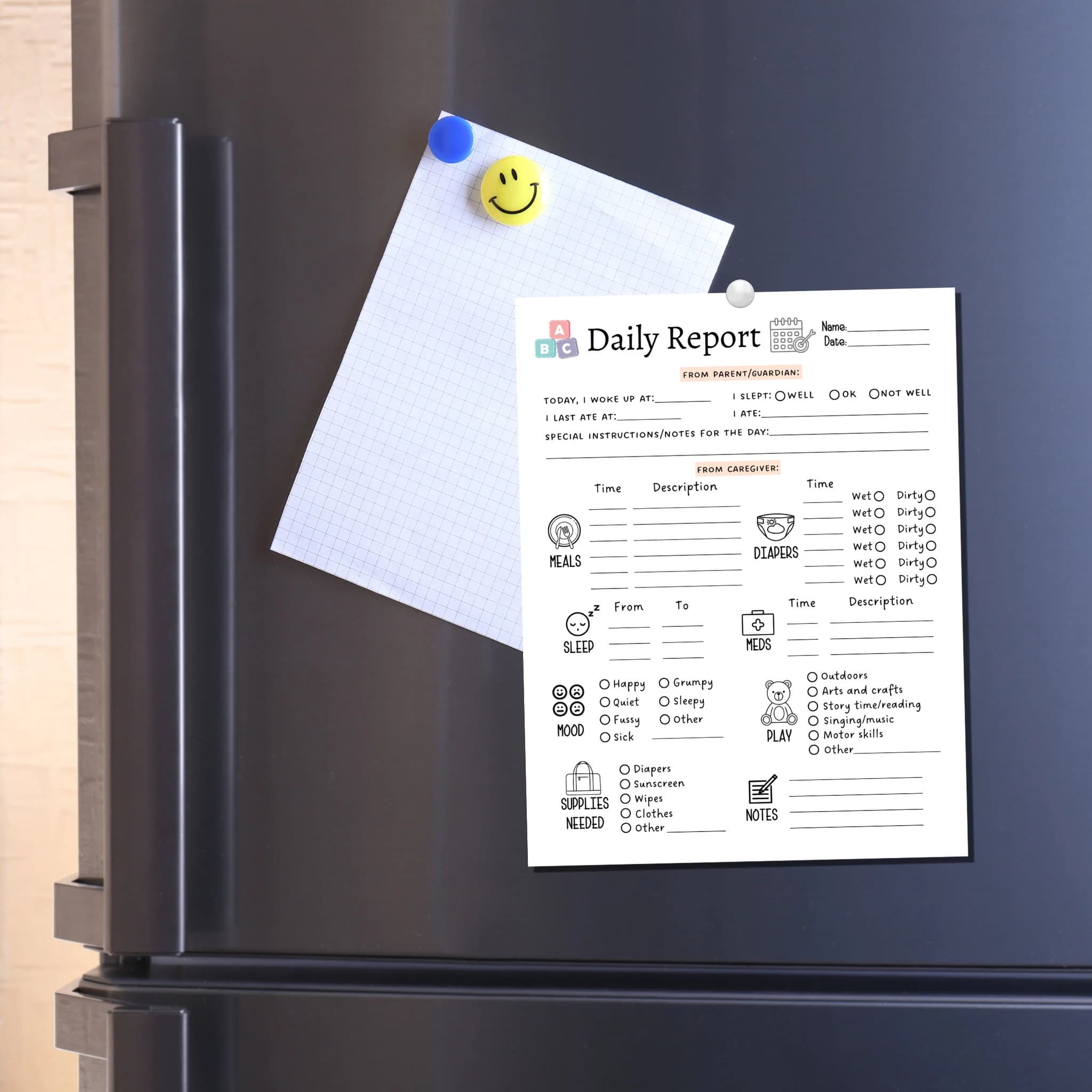 Daily Toddler Log Printable, Infant Toddler Daily Report, Nanny Log, Baby Schedule for Preschool/ Babysitter, Childcare Daycare Tracker Form - image 3