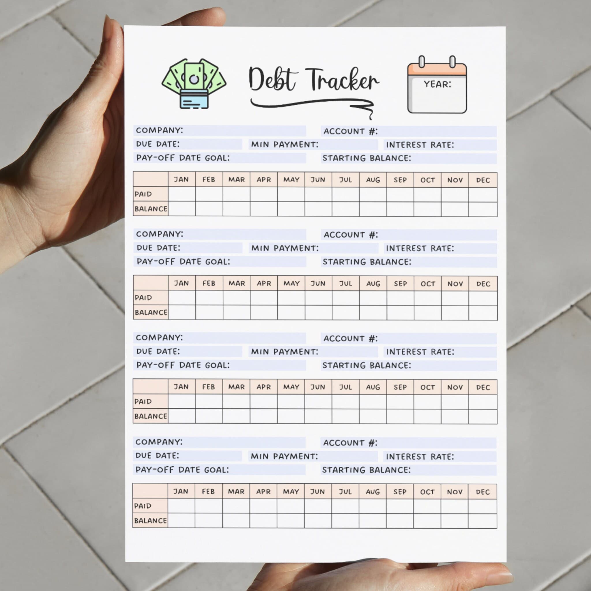 Debt Payment Tracker Printable, Financial Planner, Credit Card Payment Tracker, Expense Tracker, Budget Planner, Bank Account Tracker Log - image 5
