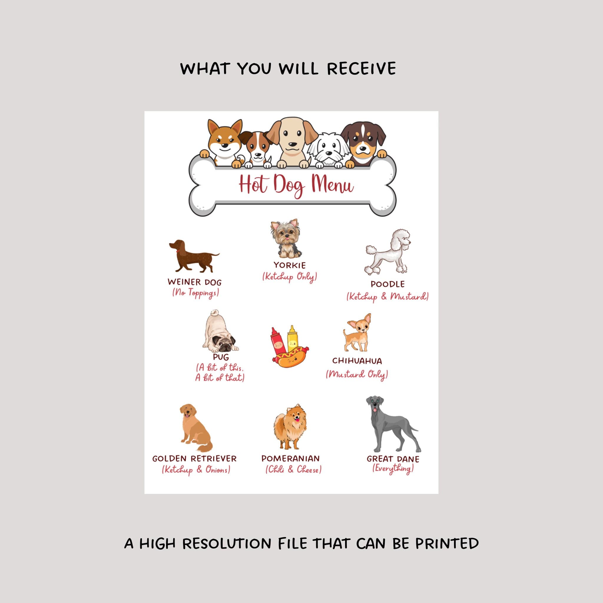 Hot Dog Bar Menu Sign Printable, Puppy Birthday Party, Puppy Adoption Party, Hot Dog Menu Sign, Dog Birthday Party, Pawty Decorations - image 4