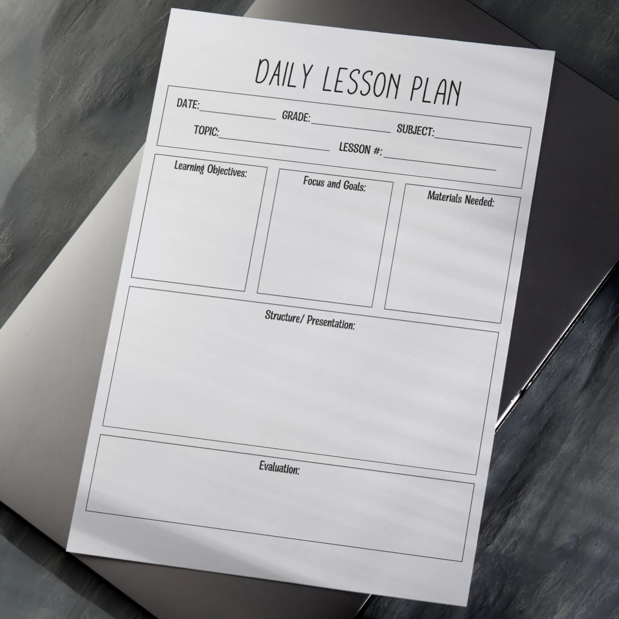 Daily Lesson Plan Template, Simple Lesson Plan Template for Educators, Minimalist Lesson Planner Printable, Homeschool Academic Planner - image 2