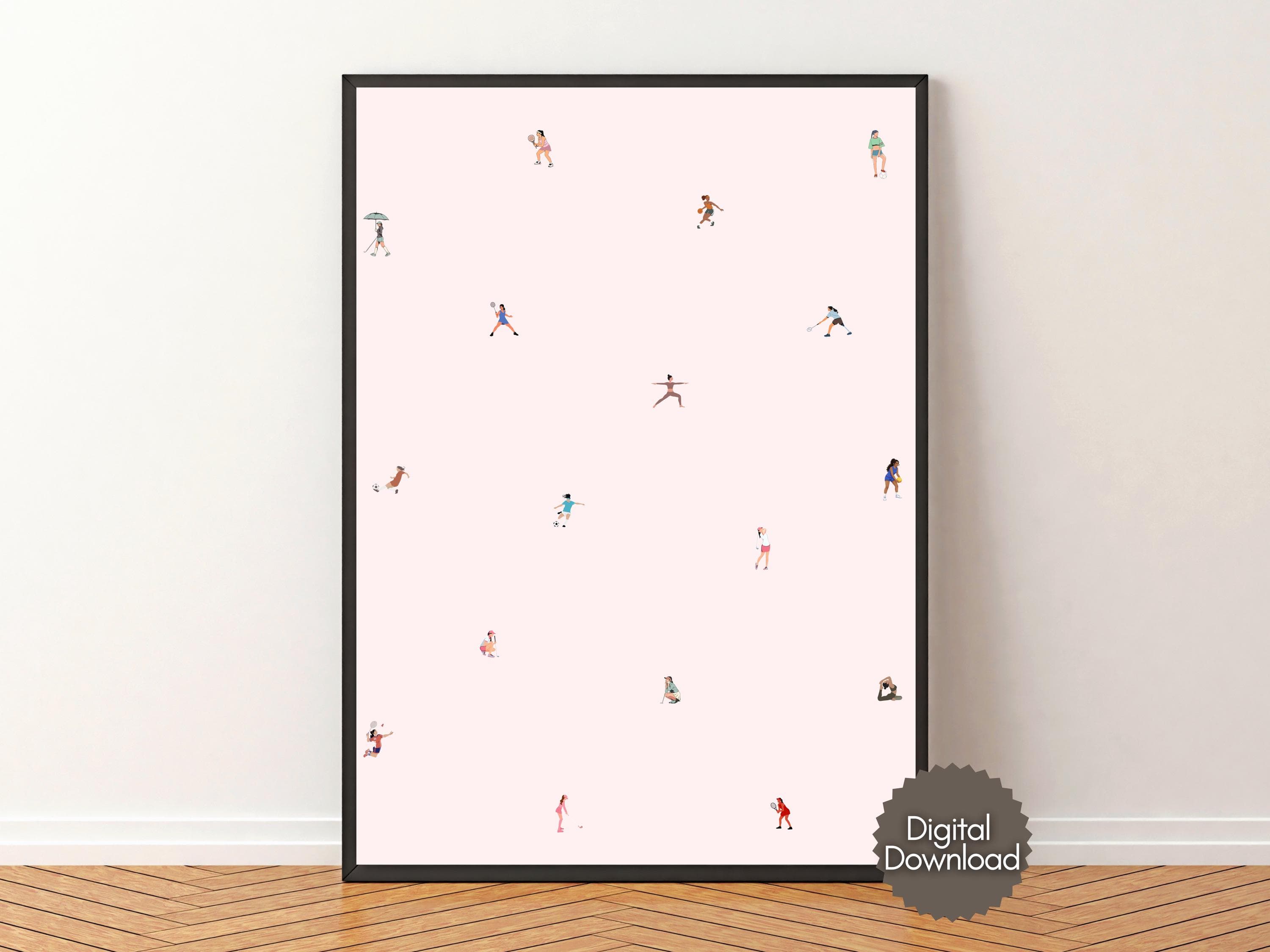 Women’s Sports Wall Art Print, Minimal Athlete Illustration Girls Room Office Decor Vintage Style Gift - image 4