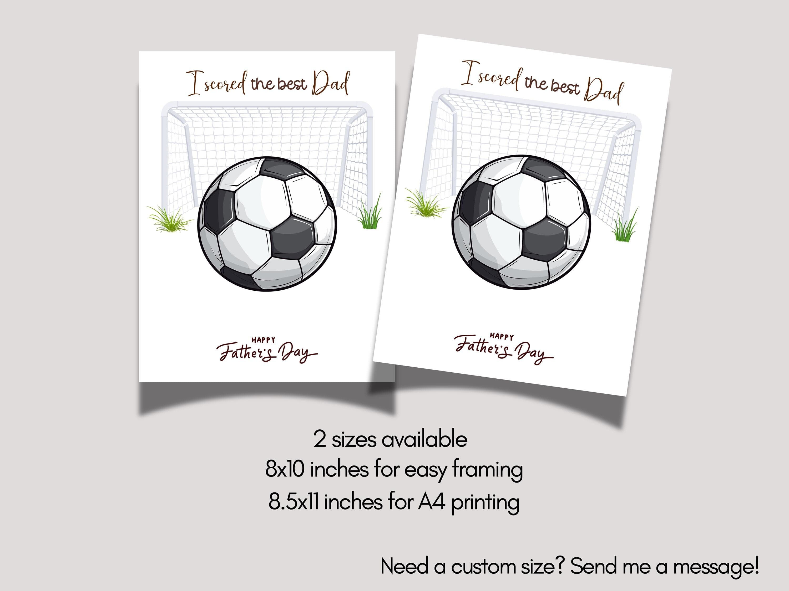 Father's Day Handprint Craft Printable, DIY Soccer Art Gift for Dad from Kids, Sports Daddy Keepsake Card Baby Toddler Activity Preschool - image 2