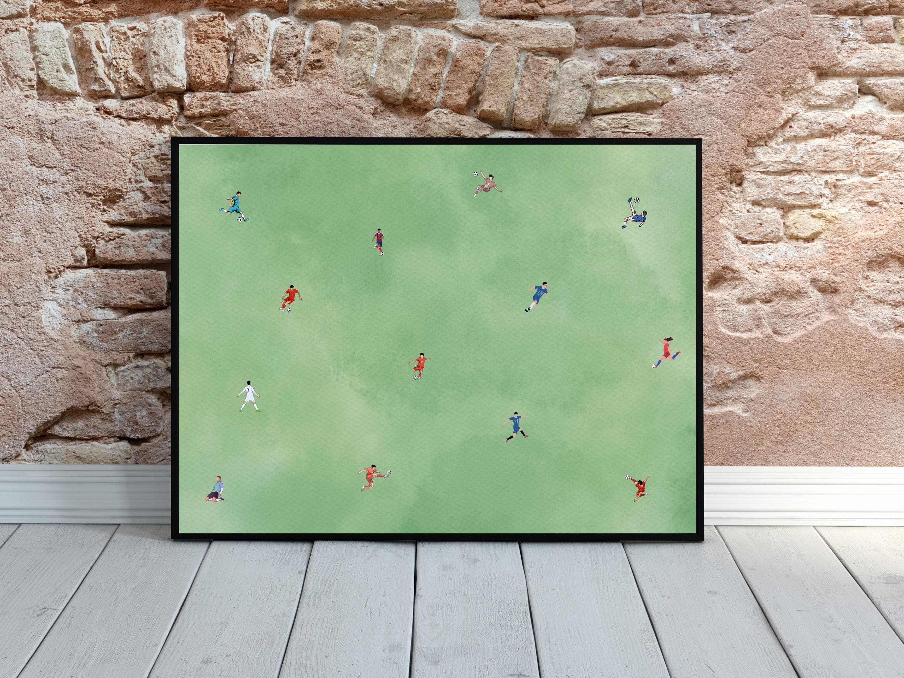 Soccer Wall Art Print, Minimal Athlete Illustration Gift for Coach Soccer Player, Boys Room Sports Decor Office Poster - image 3
