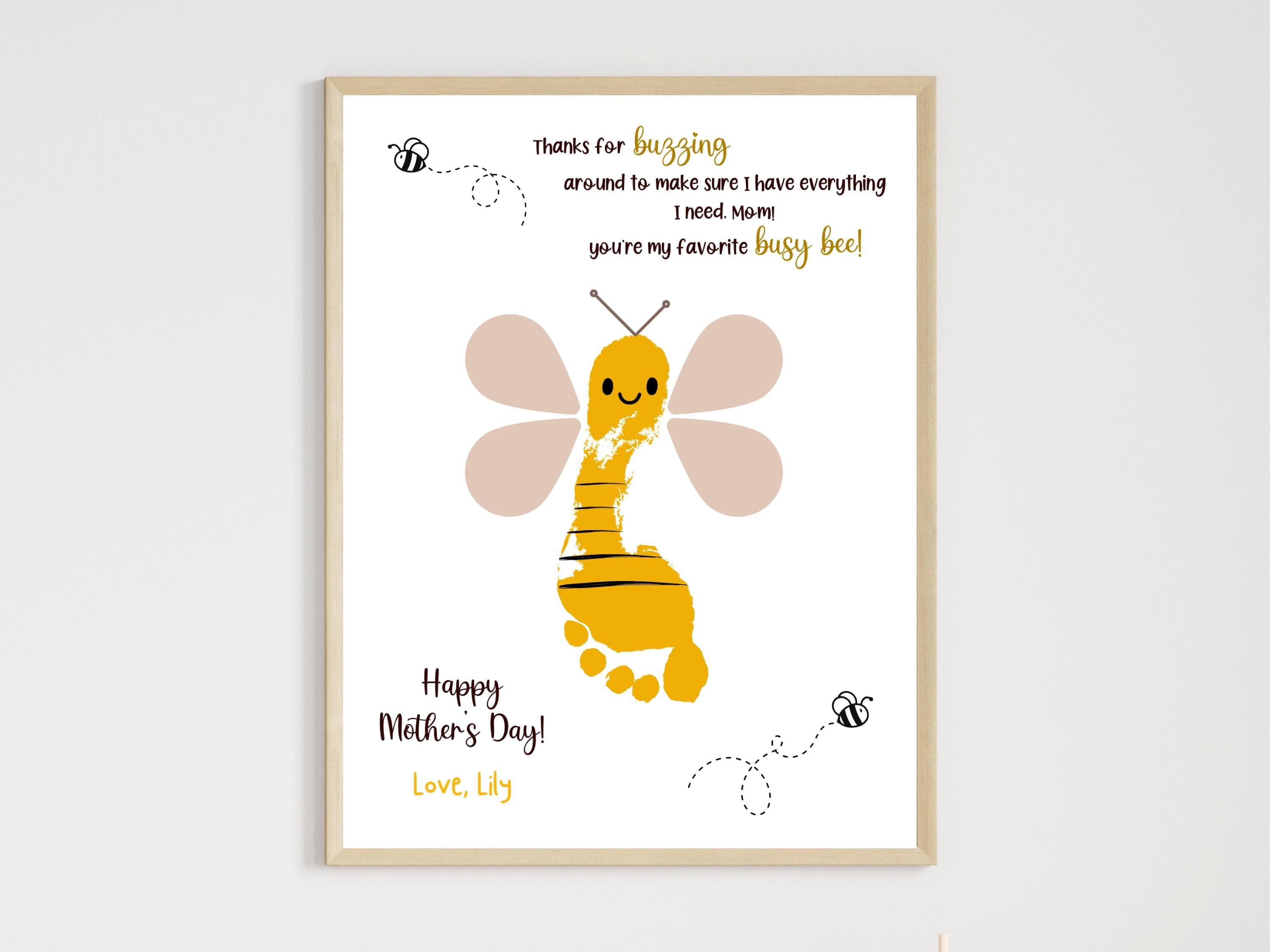 Mothers Day Footprint Craft for Kids Printable Card Art Activity Keepsake Birthday Mom Gift Preschool Classroom Homeschool Kindergarten PreK