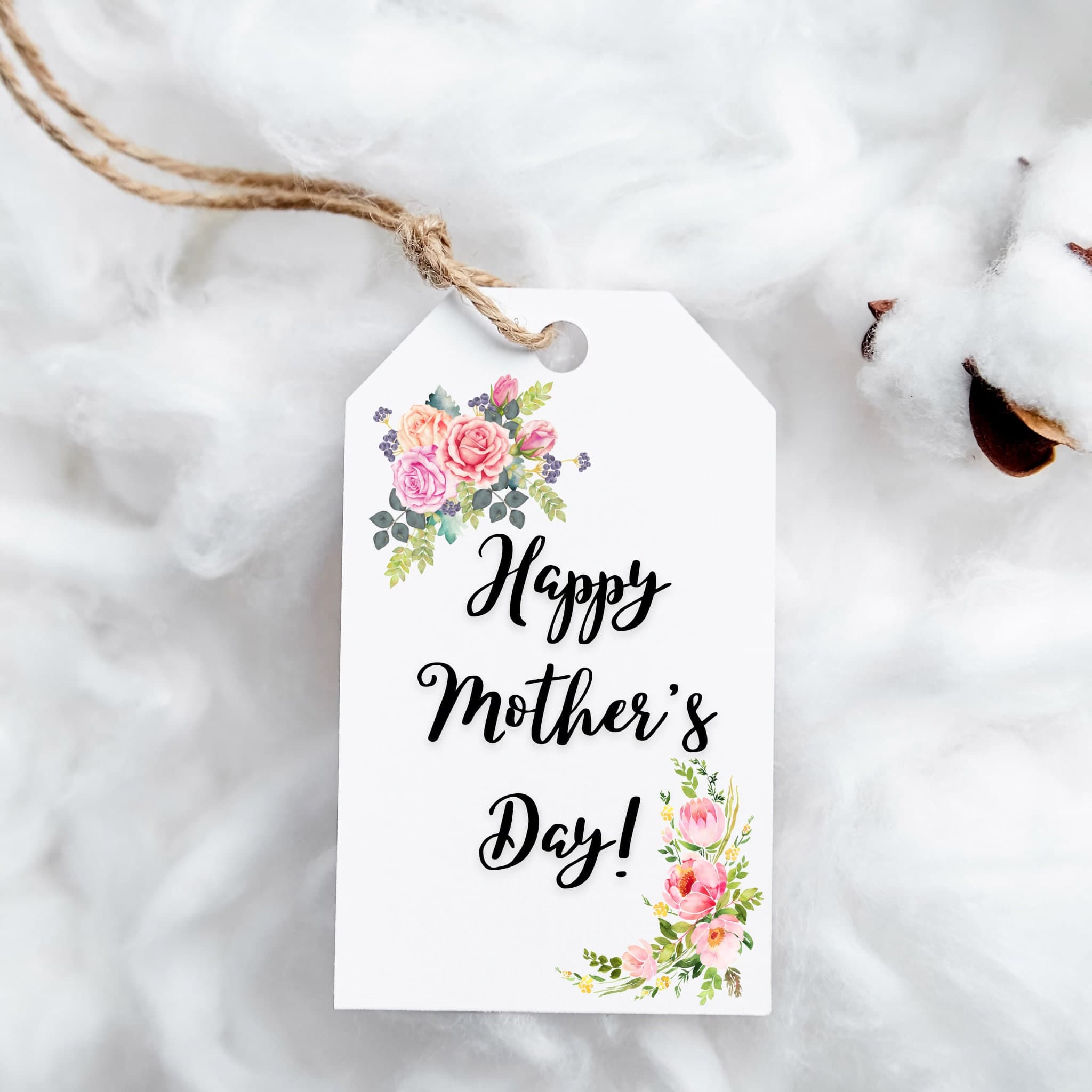 Happy Mother's Day Gift Tags, Mom Printable Gift Tags, Instant Digital Download, 9 Tags, Modern Gift Tags Mother's Day Printable Floral Tag - image 2