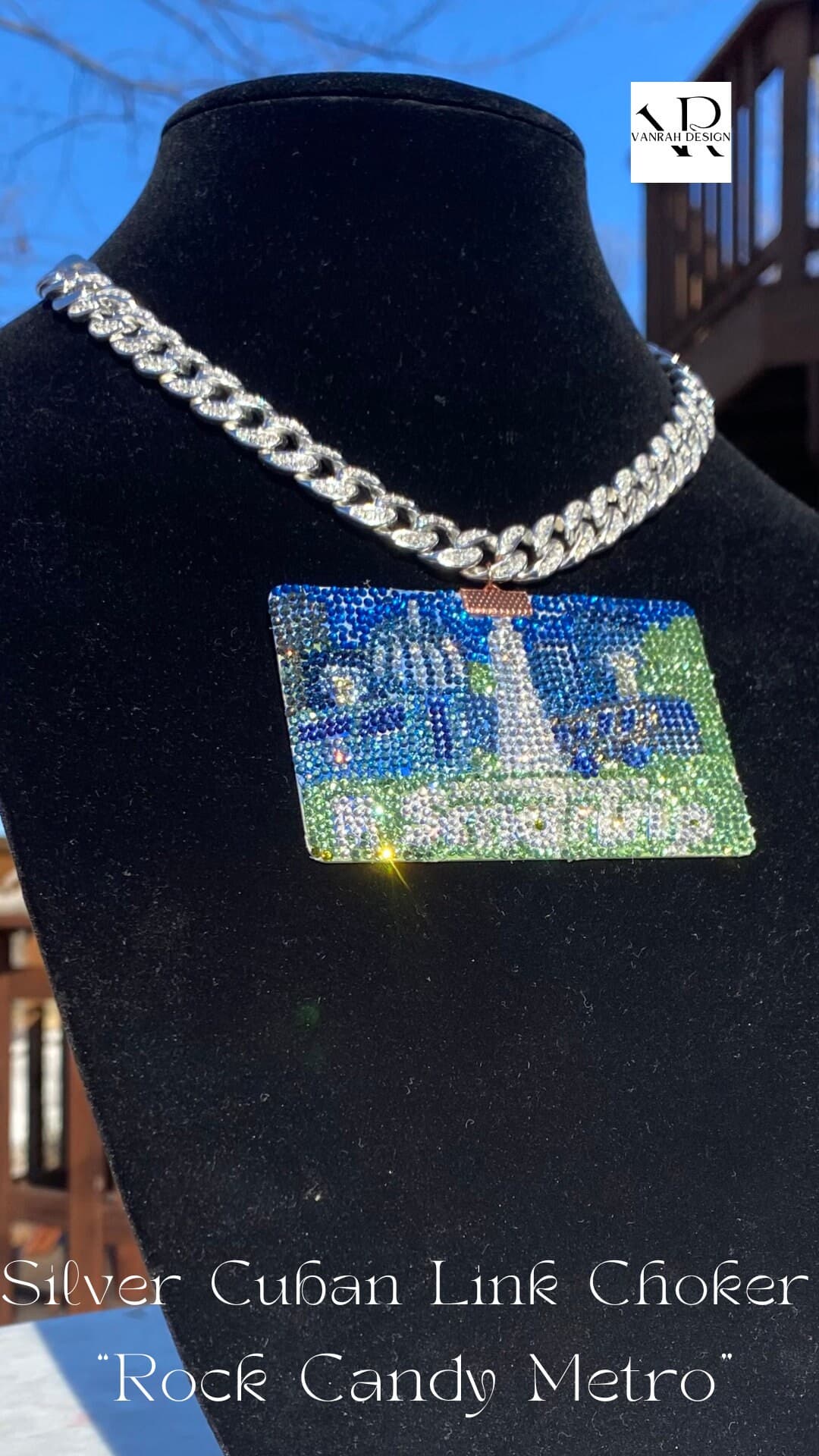 Custom Chains - “Rock Candy” Bling Washington DC Metro Card Choker - image 4