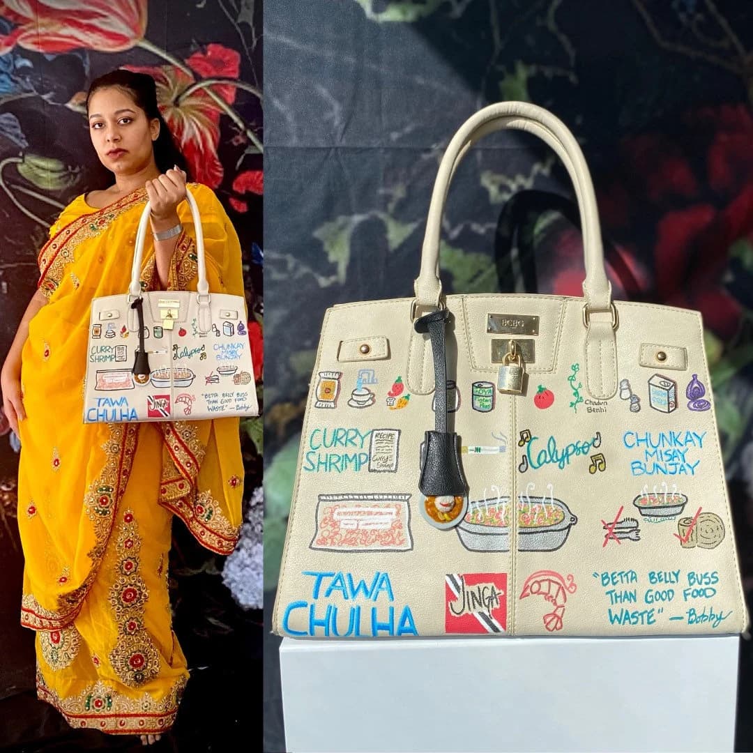 Curry Jinga : Cream - VanRah Painted Purse - image 5
