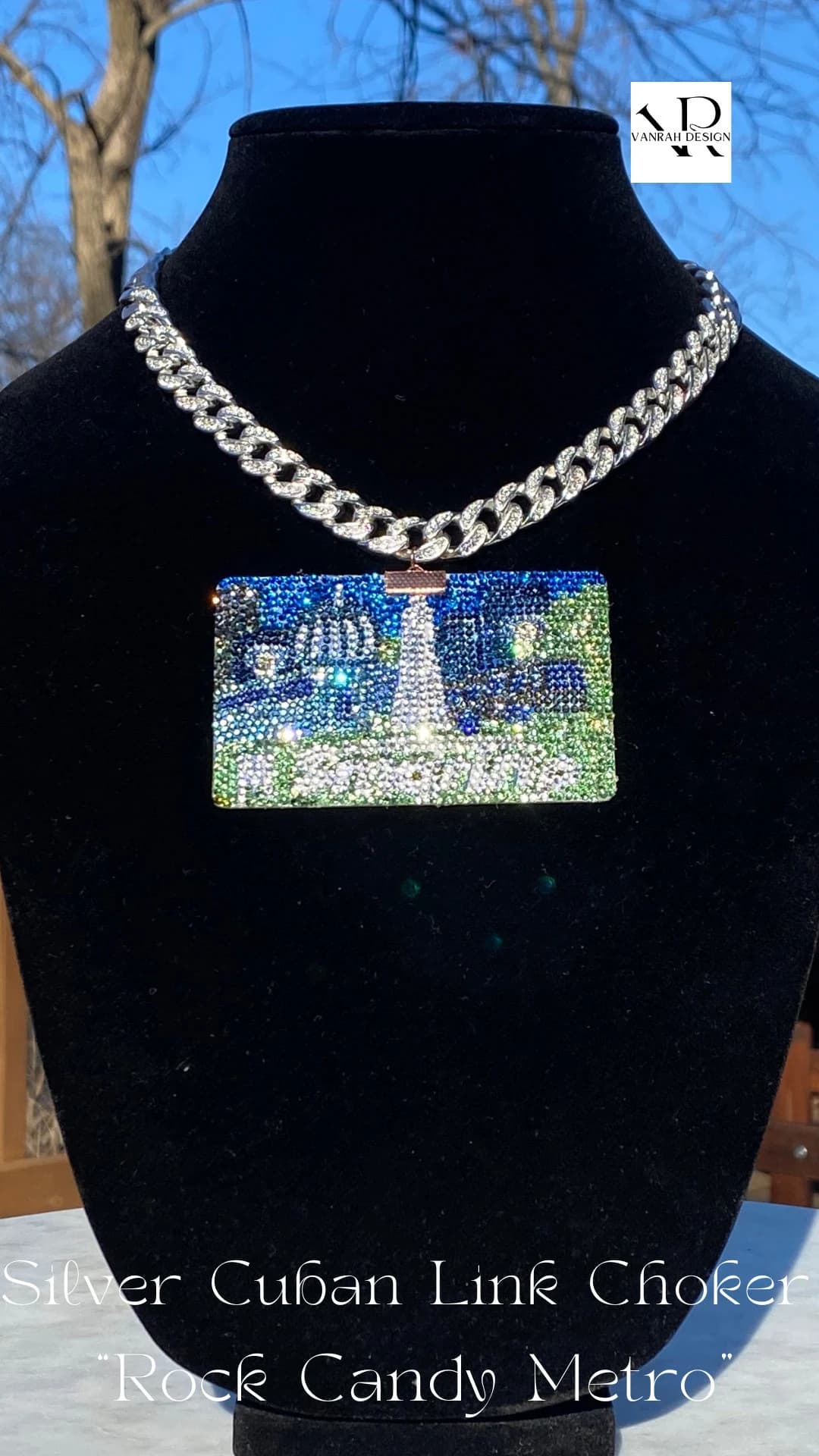 Custom Chains - “Rock Candy” Bling Washington DC Metro Card Choker - image 3