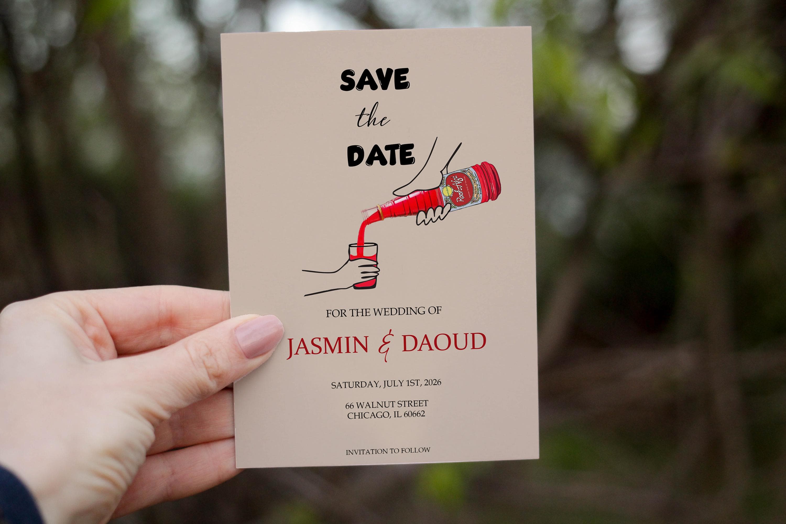 Save the Date Urdu Muslim Wedding Invitation, Mughal Theme, Nikkah Invitation, Islamic Wedding Invite, Mughal Invite, Vintage Card Rooh Afza - image 3