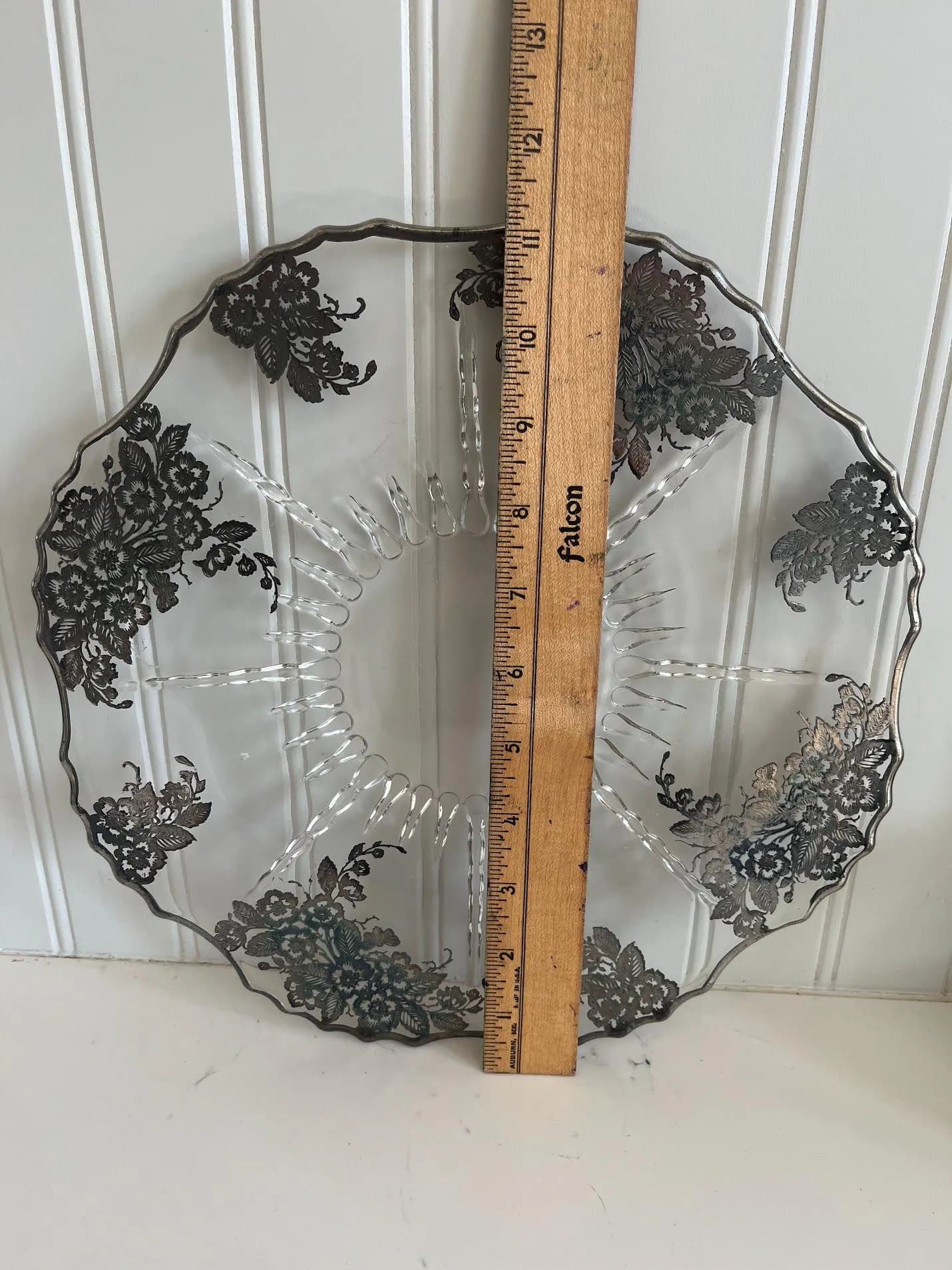 Vintage Plate-with filigreed flowers - image 2