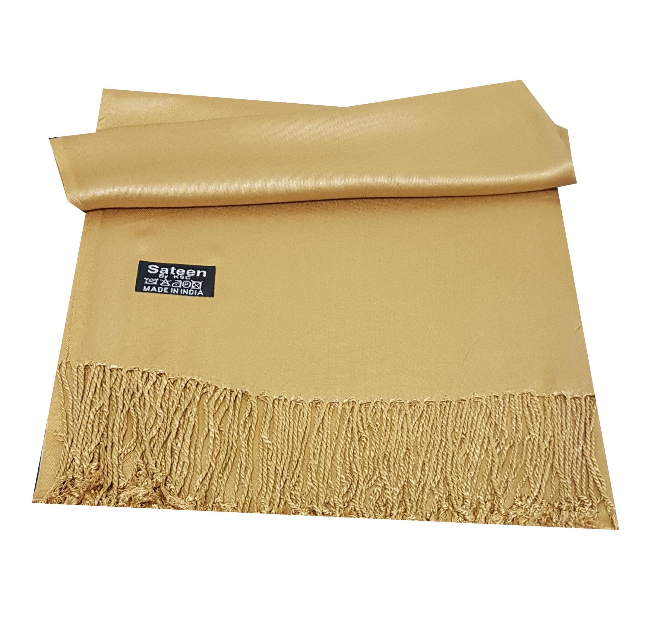 Large Gold Pashmina Shawl: Soft Viscose Silk Blend