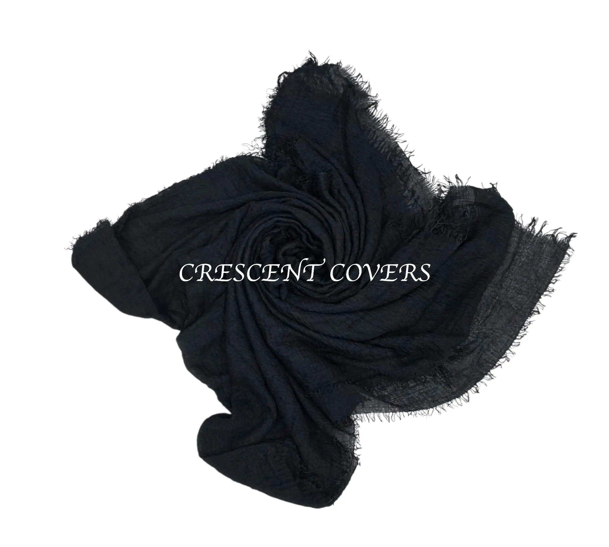 Boho Crimp Textured Viscose Blend Scarf with Frayed Edges Lightweight 80cm x 175cm - image 5
