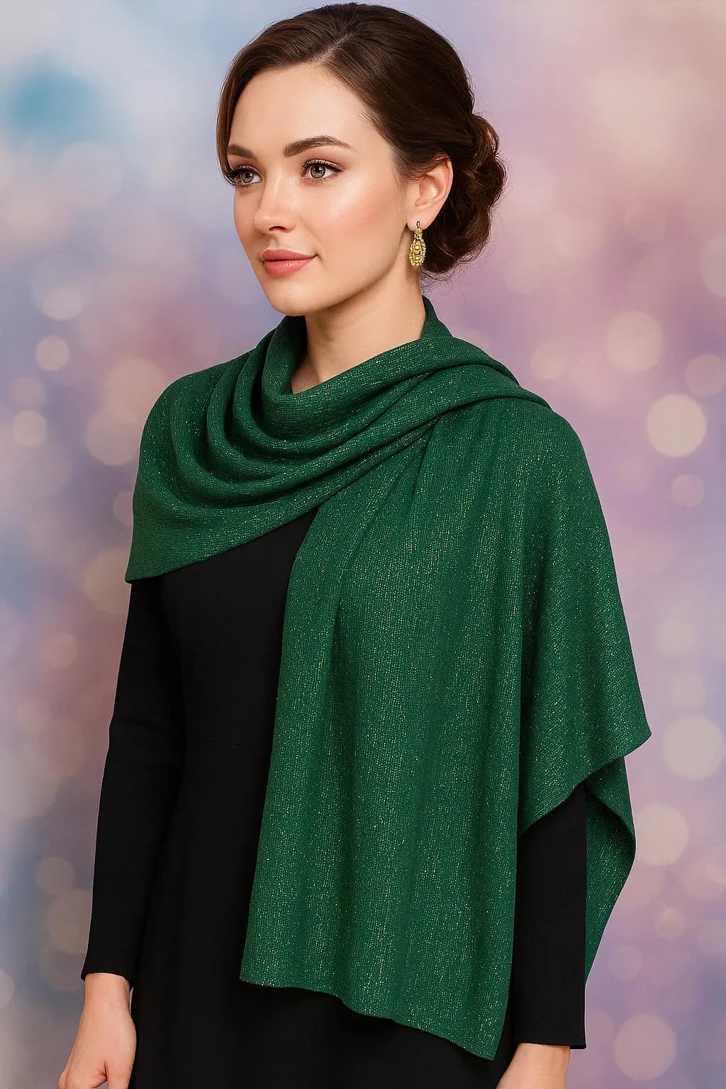 Stardust Glitter Scarf  Shimmery Evening Wrap, Elegant Hijab, Sparkly Shawl for Parties & Weddings
