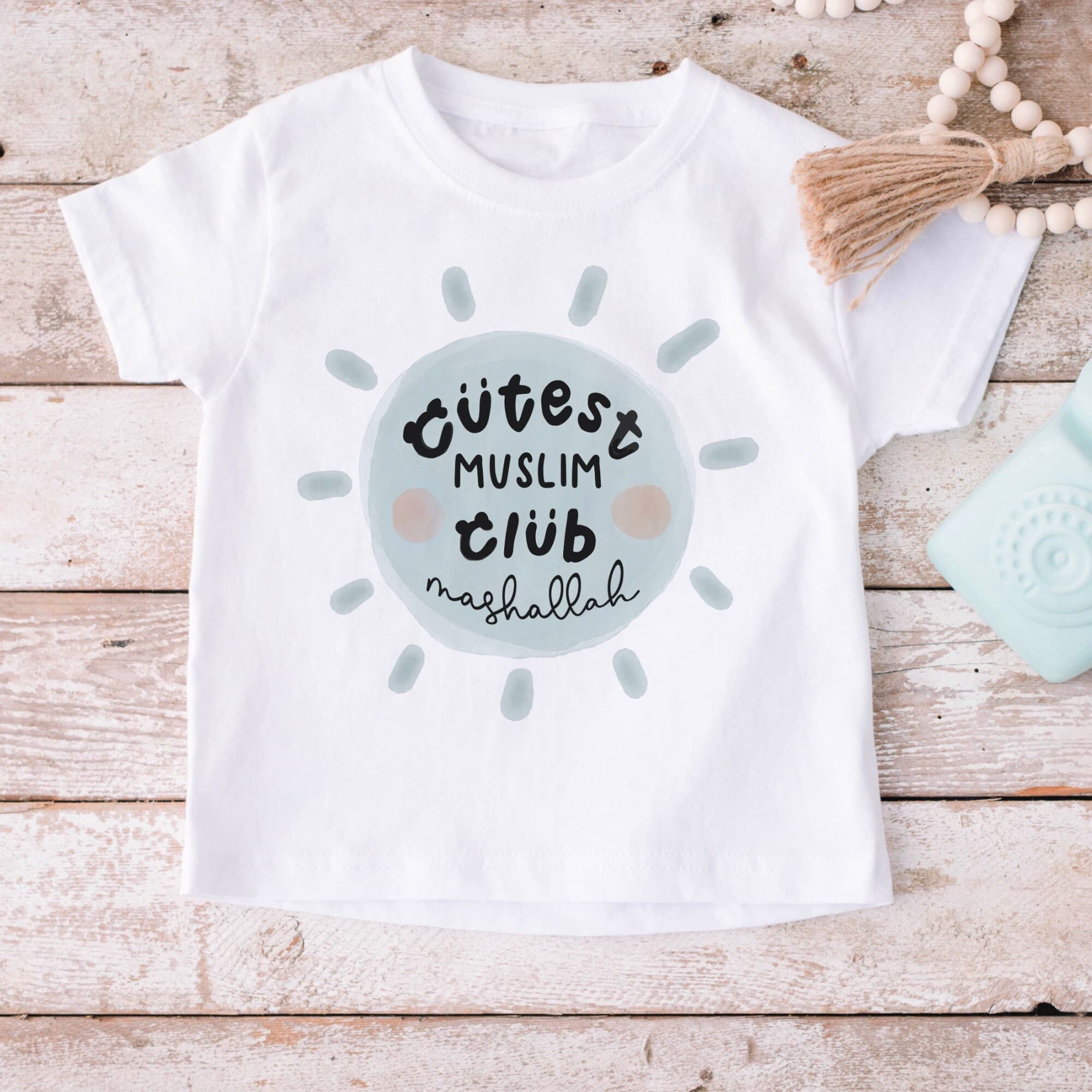 Cute Muslim kids Tshirt, Islamic children’s clothing, Little Muslim club, Mini Muslim gift, Eid kids tee, MashAllah cute illustration, Islam - image 3