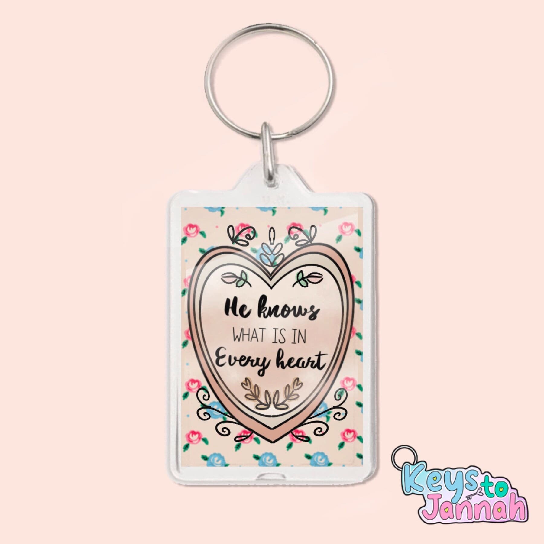 Hand Drawn Quran Quote Keyring: Islamic Gift (50x35mm) - image 3