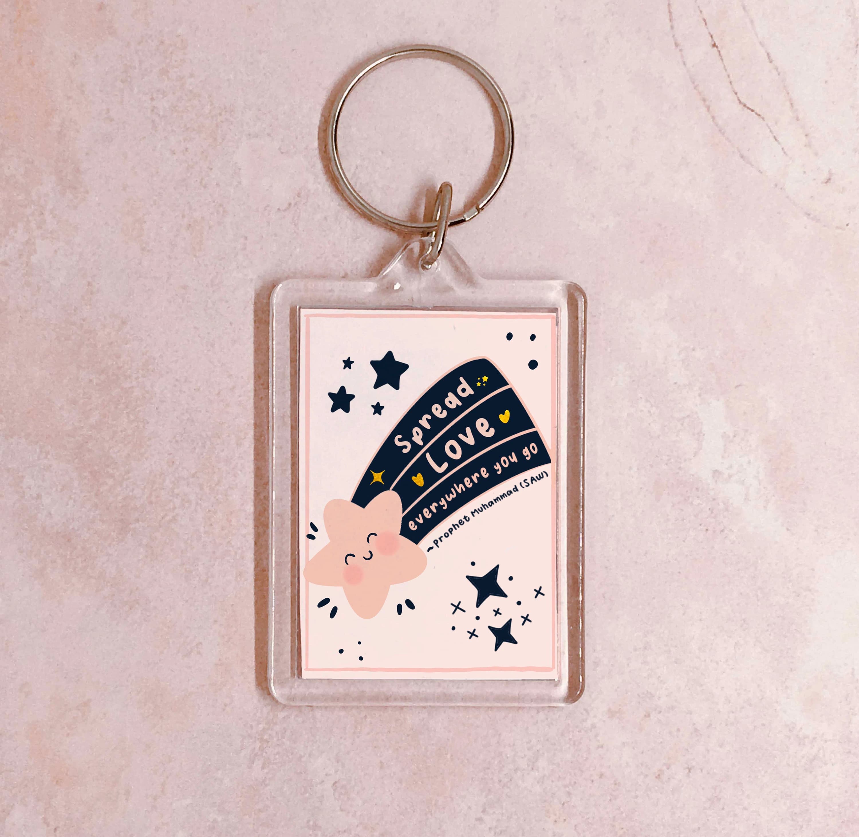 Cute Islamic Keyring, Kids Muslim keychain, Prophet Muhammad, Islamic quote gift, Quran gift, Eid gift, gift for Muslim girls, Religious