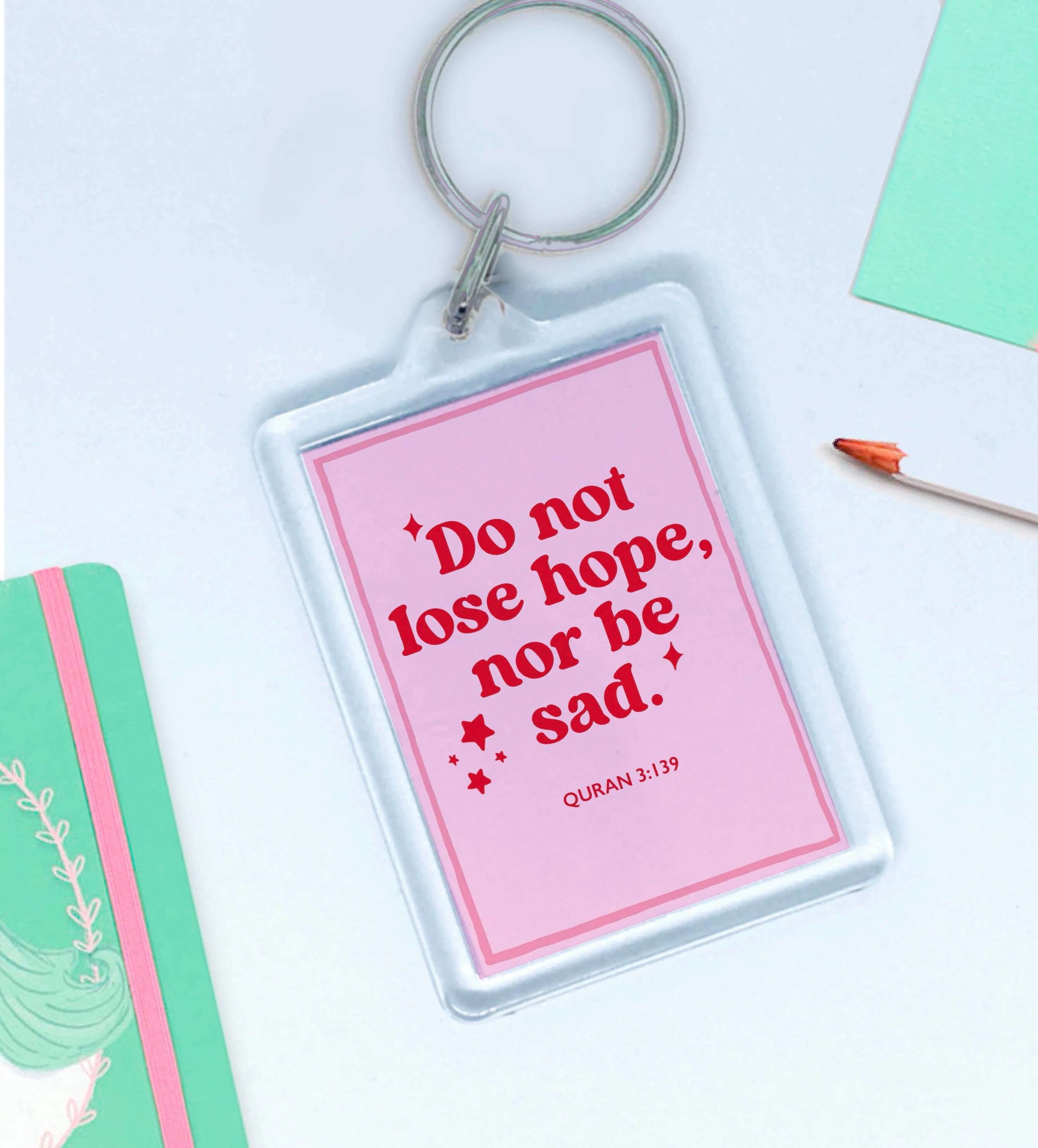 Quran Quote Keychain: Islamic Art Keyring, Muslim Gift