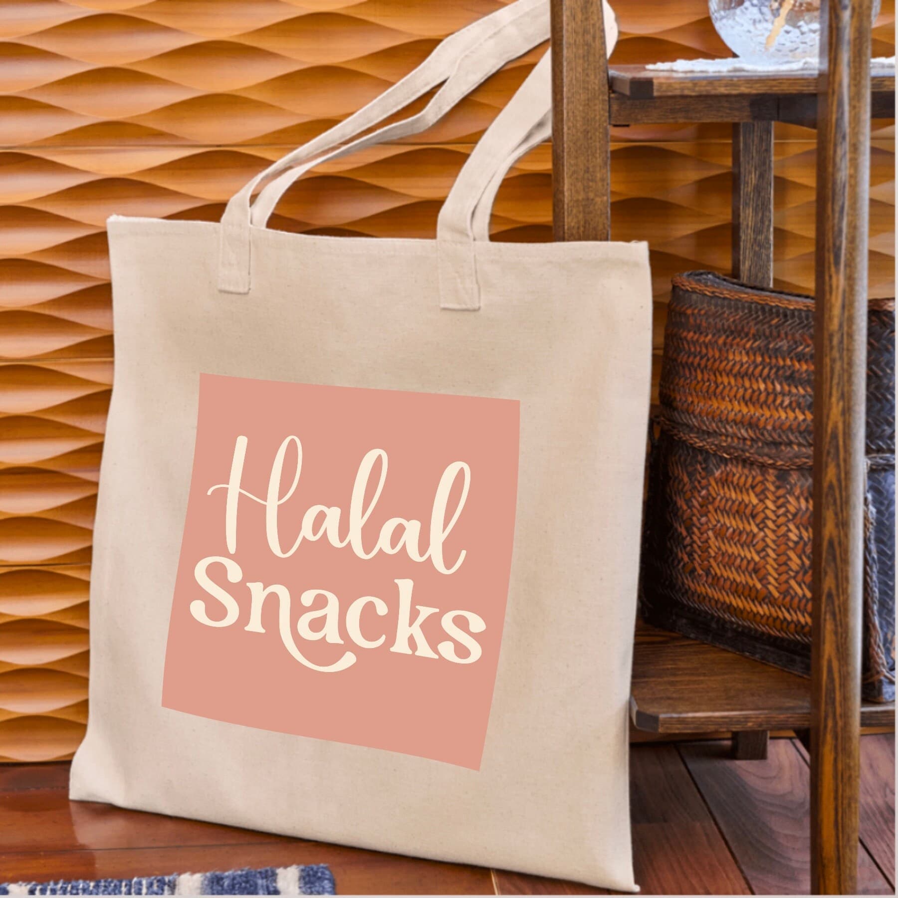 Funny Halal Snacks Tote Bag: Islamic School Bag, Muslim Gift - image 3