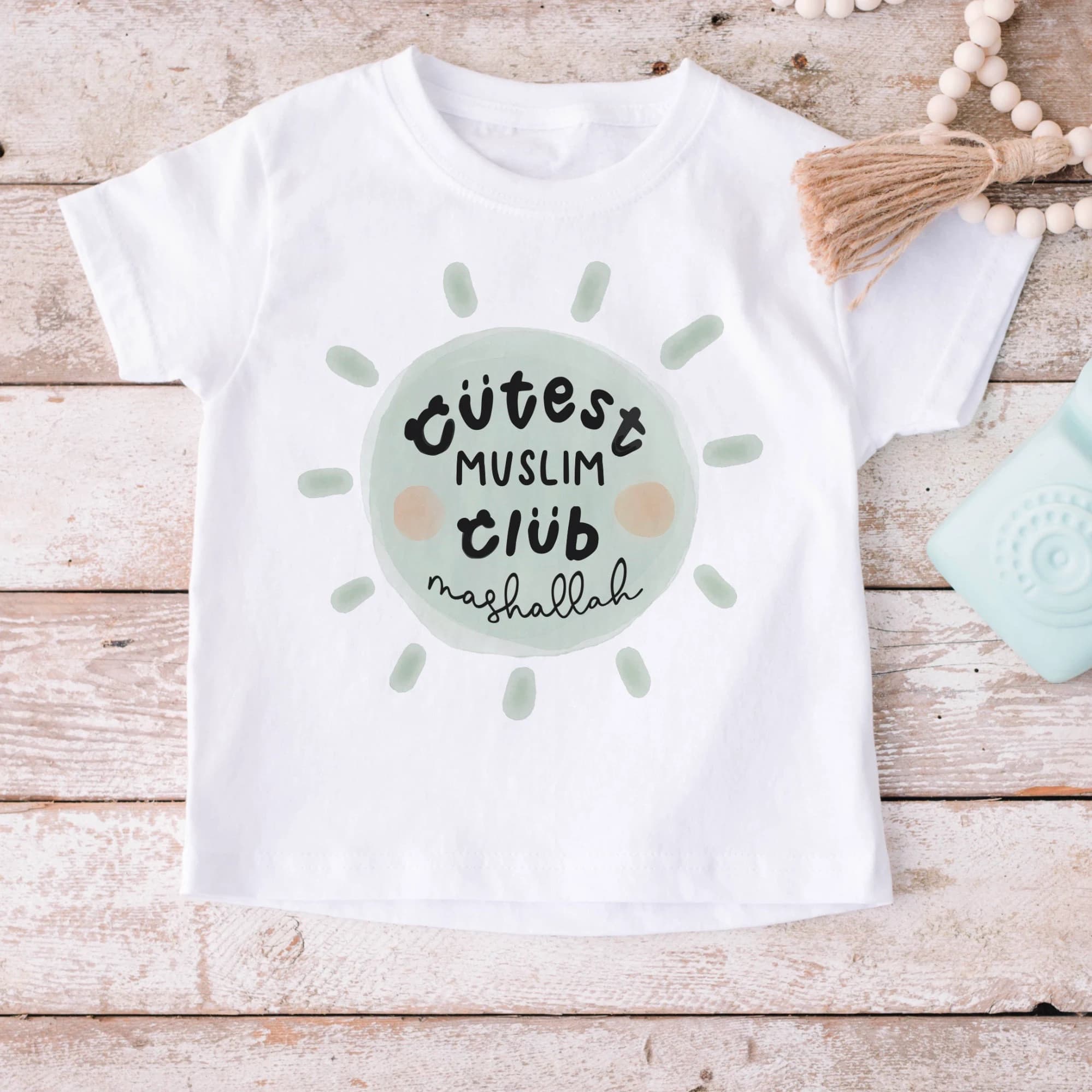 Cute Muslim kids Tshirt, Islamic children’s clothing, Little Muslim club, Mini Muslim gift, Eid kids tee, MashAllah cute illustration, Islam - image 4