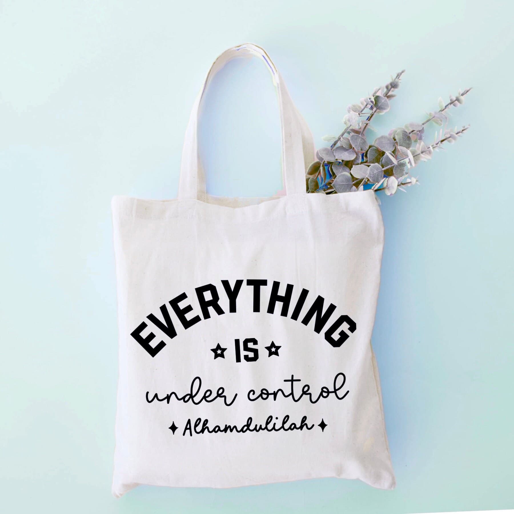 Alhamdulilah Cotton Tote Bag: Islamic Gift, Arabic Quote Accessories