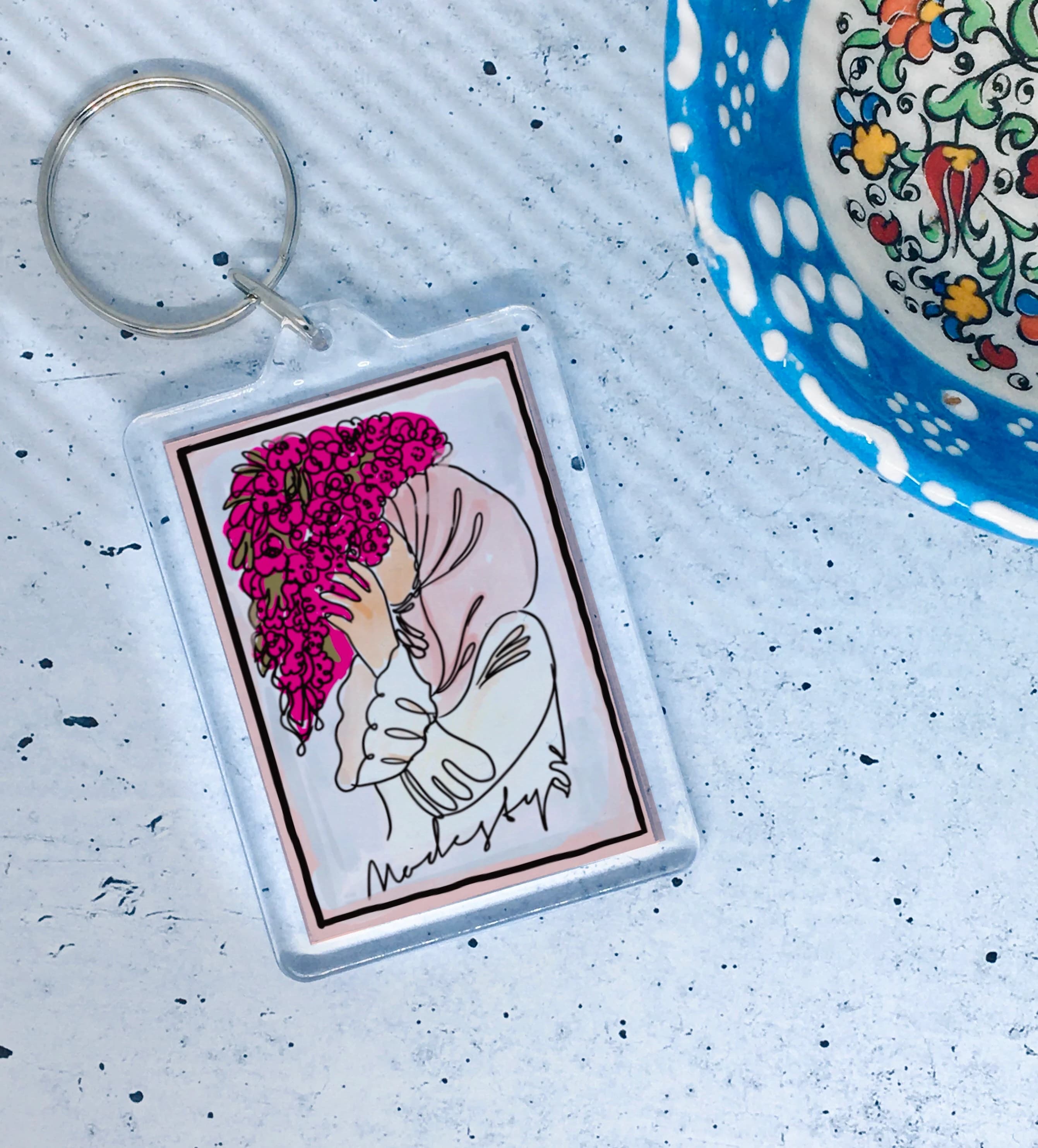 Muslimah 'Modesty' Keyring: Boho Islamic Art Gift