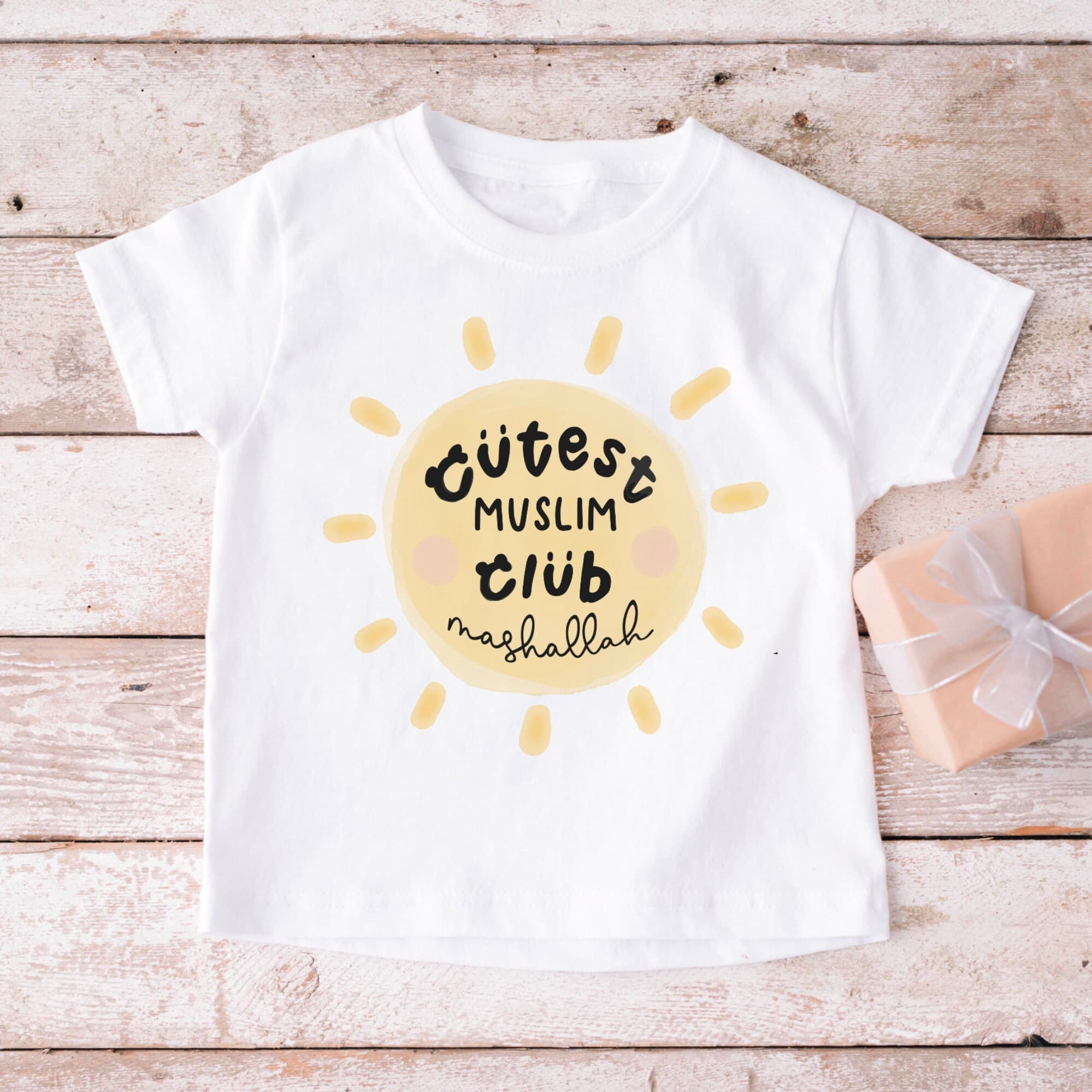 Cute Muslim kids Tshirt, Islamic children’s clothing, Little Muslim club, Mini Muslim gift, Eid kids tee, MashAllah cute illustration, Islam