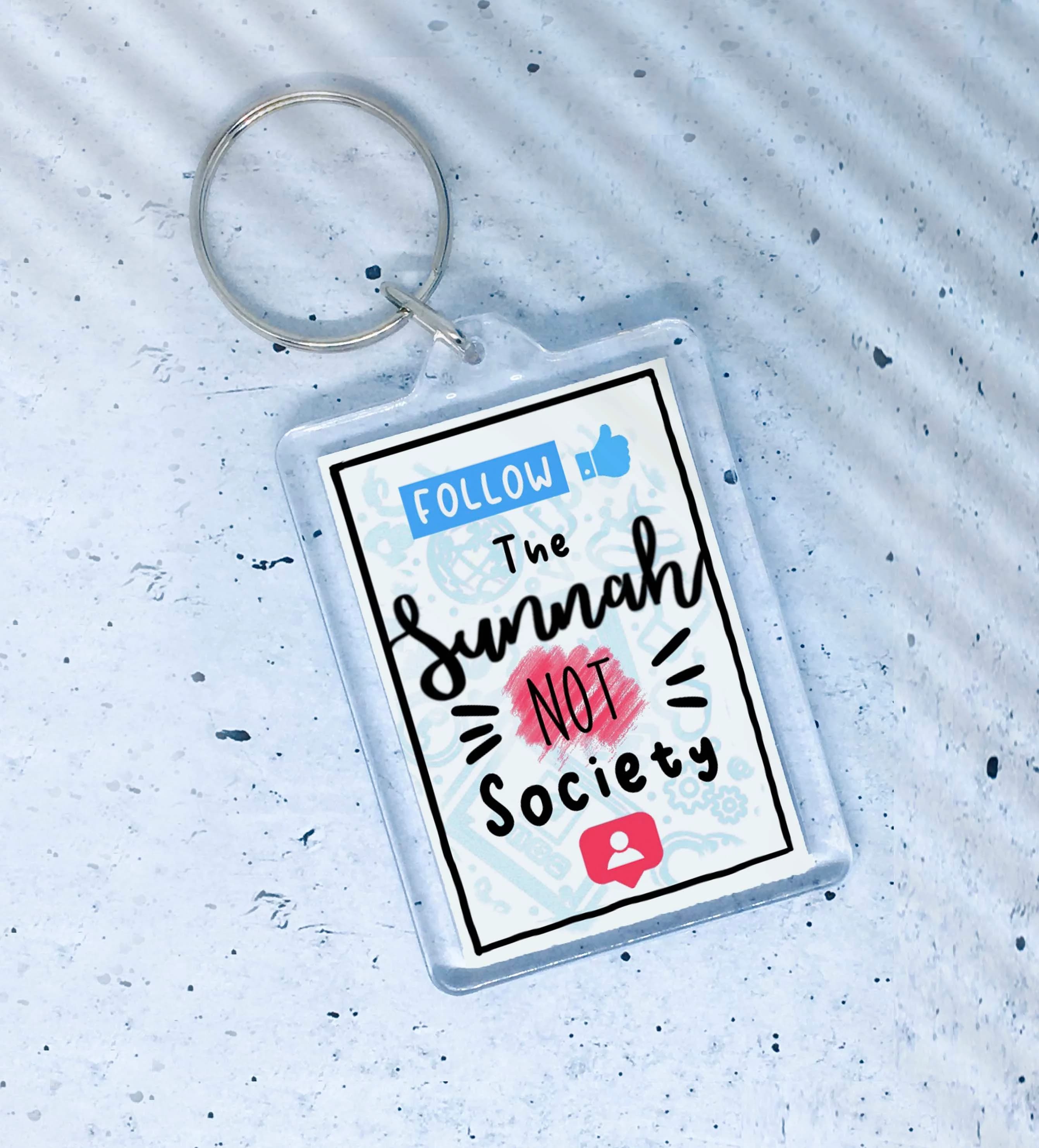 Hand Drawn Muslim Keyring: Social Media Detox, Islamic Gift