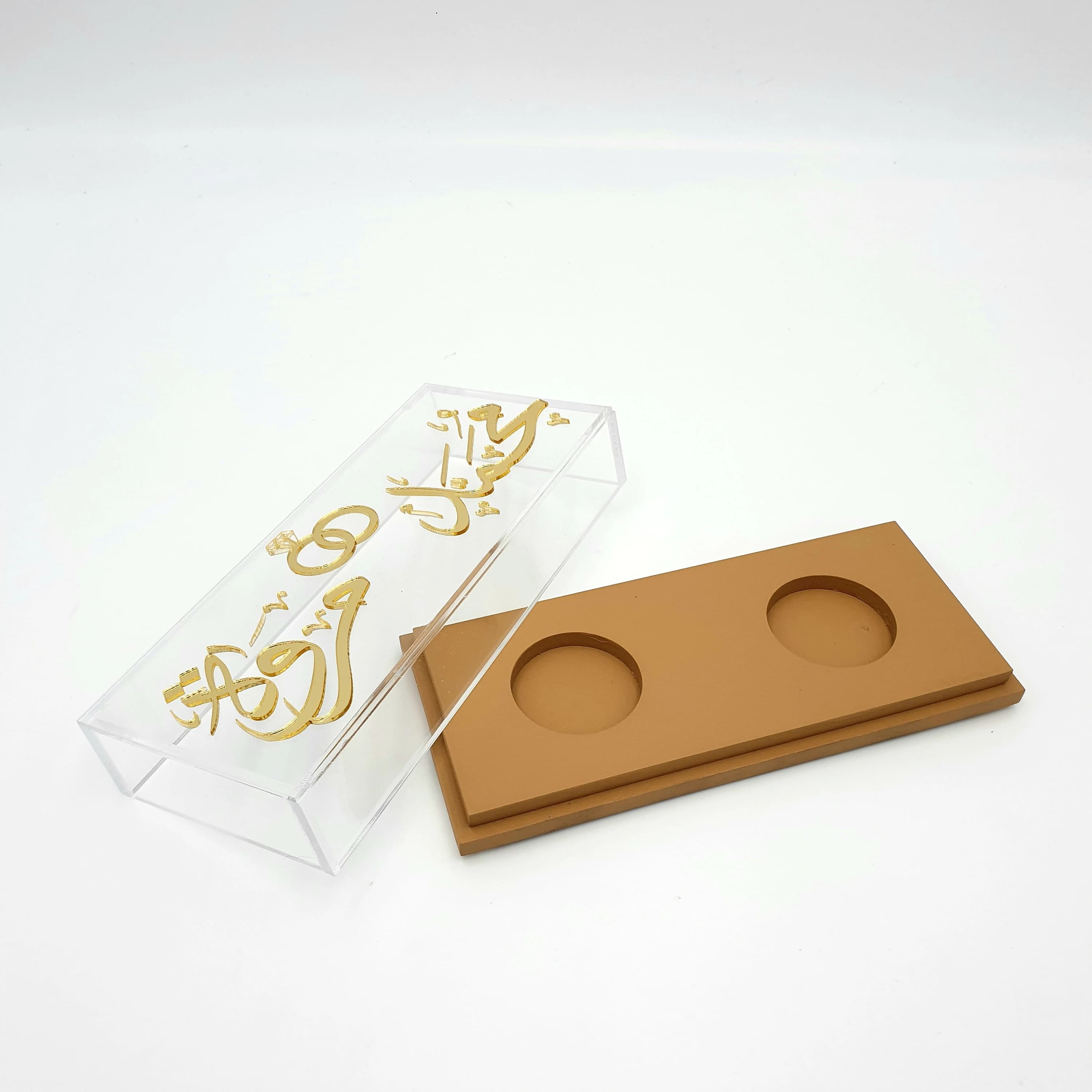 Personalized acrylic rings box