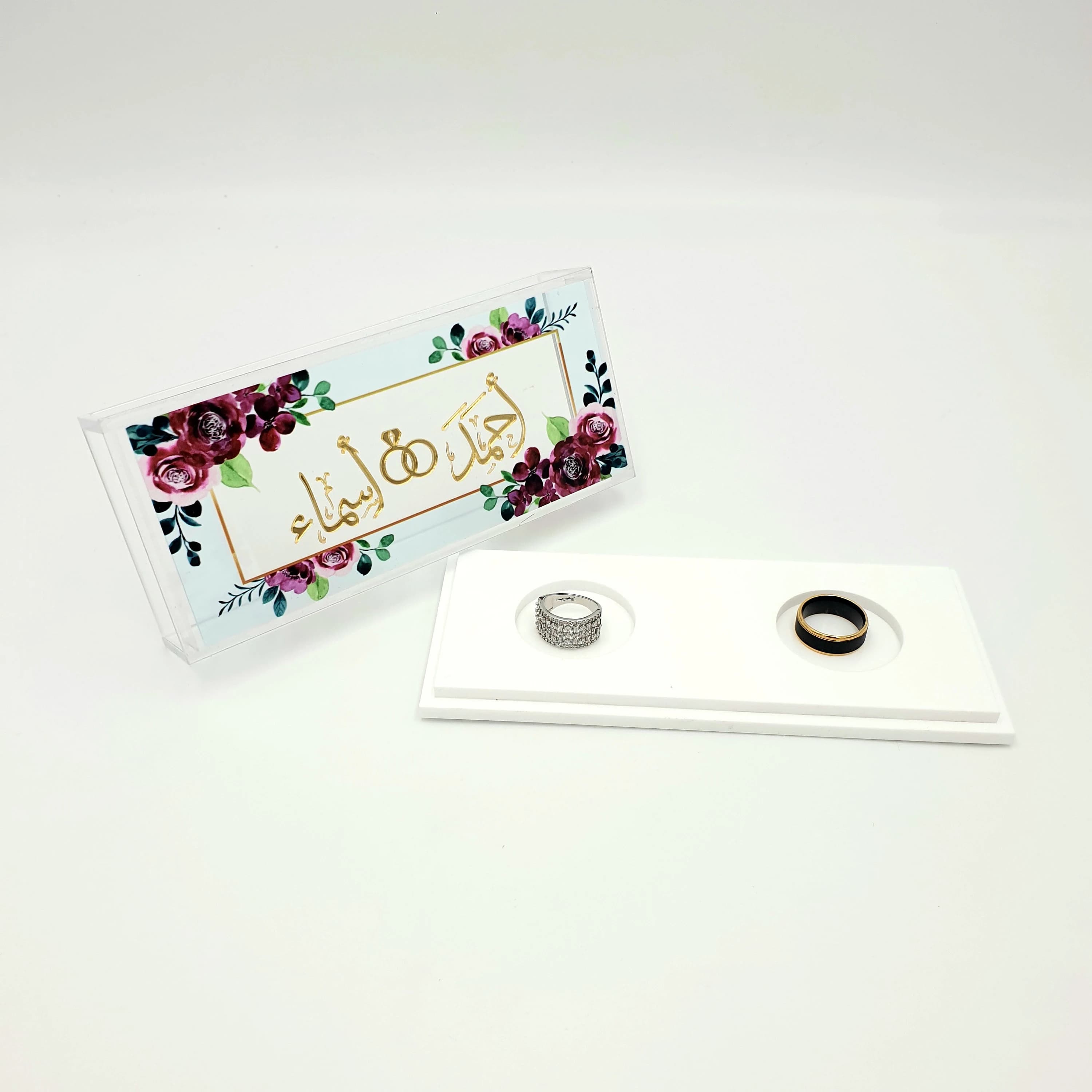 Personalized acrylic rings box