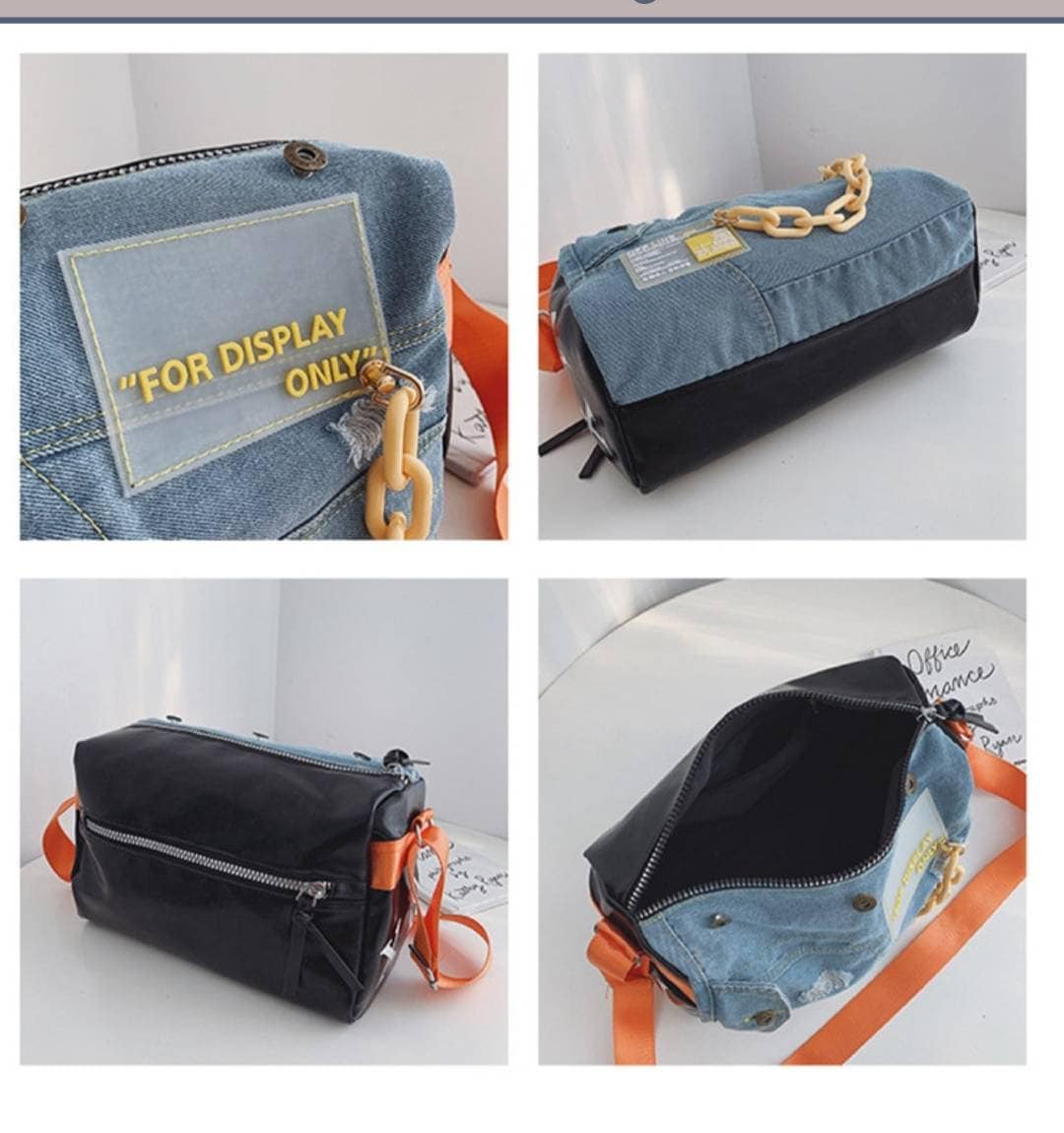 Denim canvas messenger bag