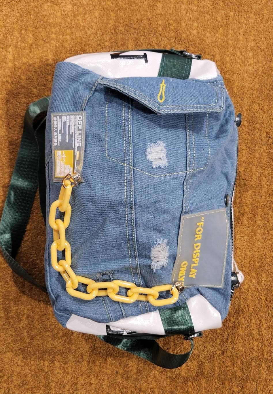Denim canvas messenger bag - image 4