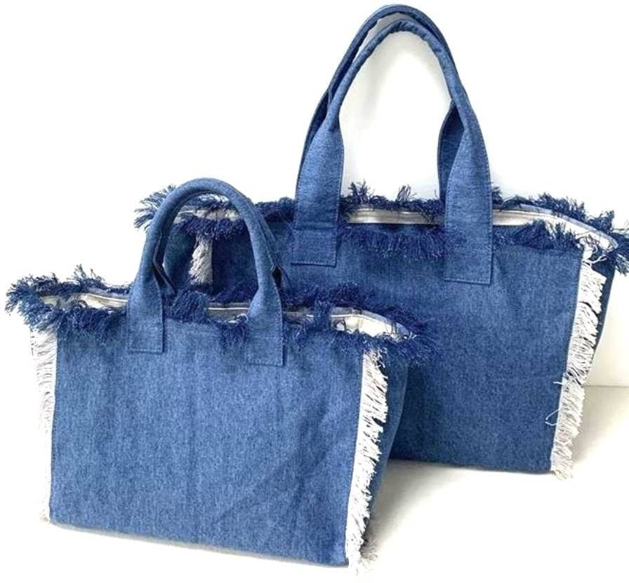 Large Fringe Canvas Tote Bag.