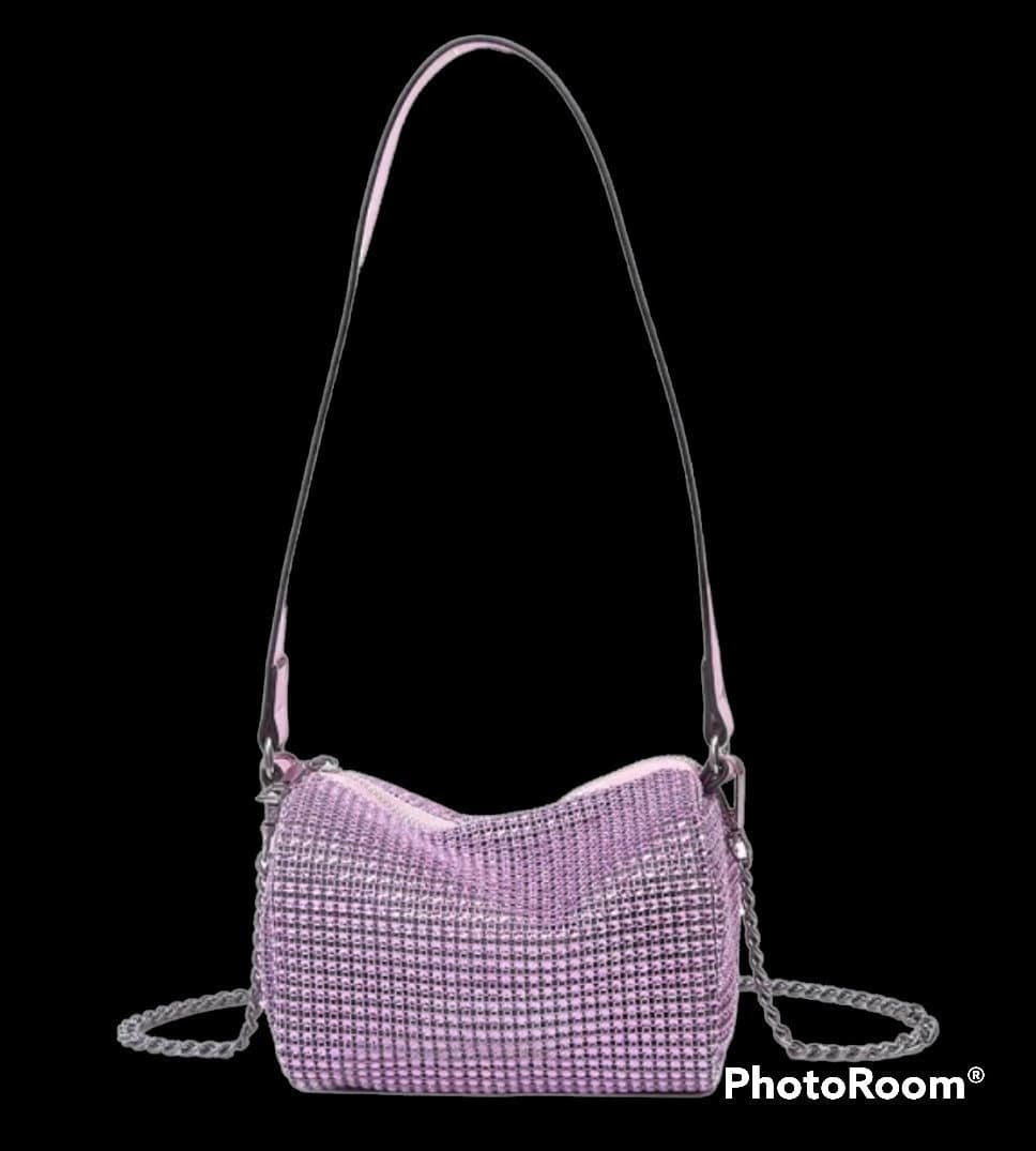 Trendy Shoulder Rhinestones chain bag