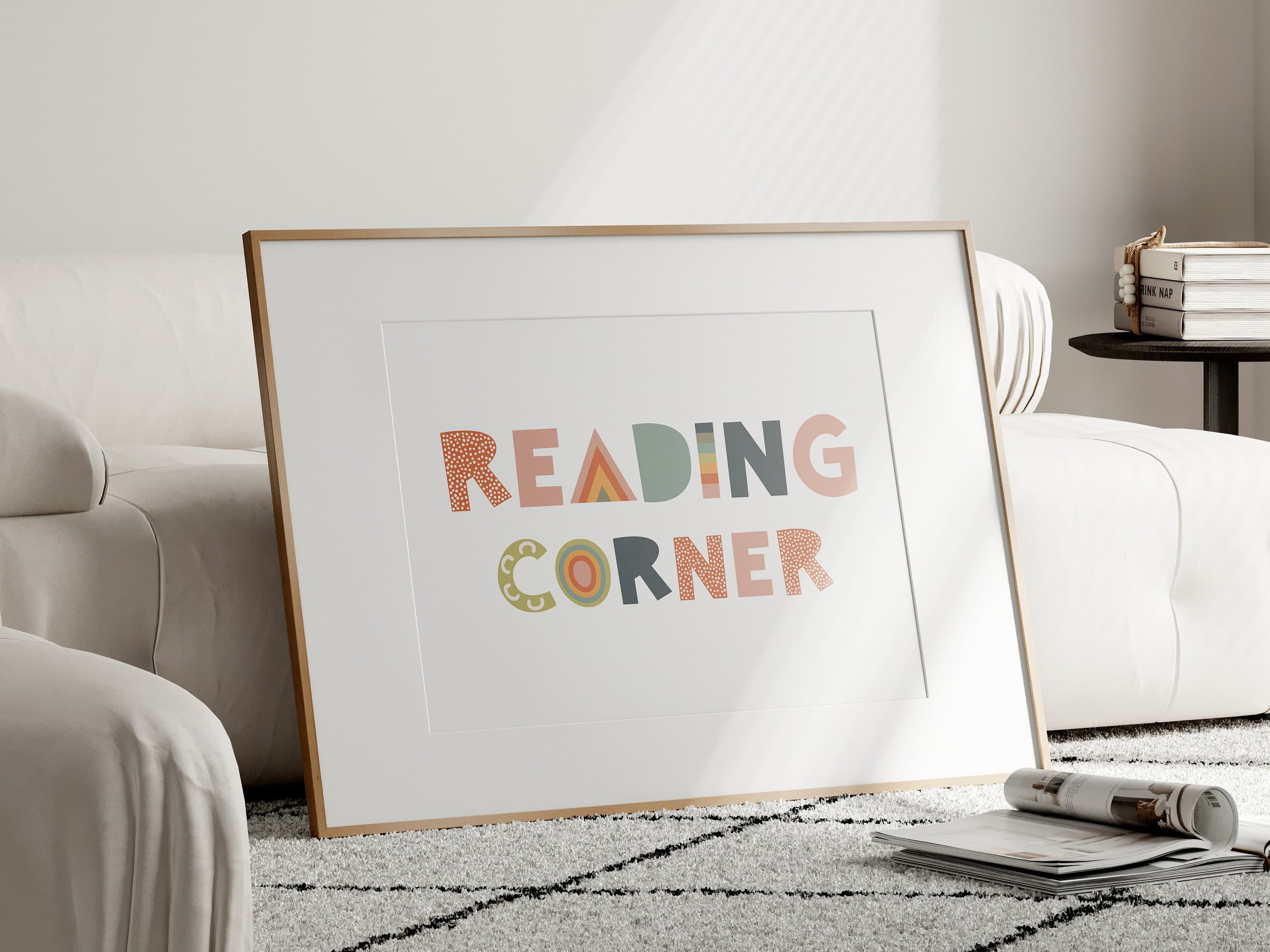 Reading Corner Sign Rainbow Kids Room Decor Montessori Wall Art - image 5