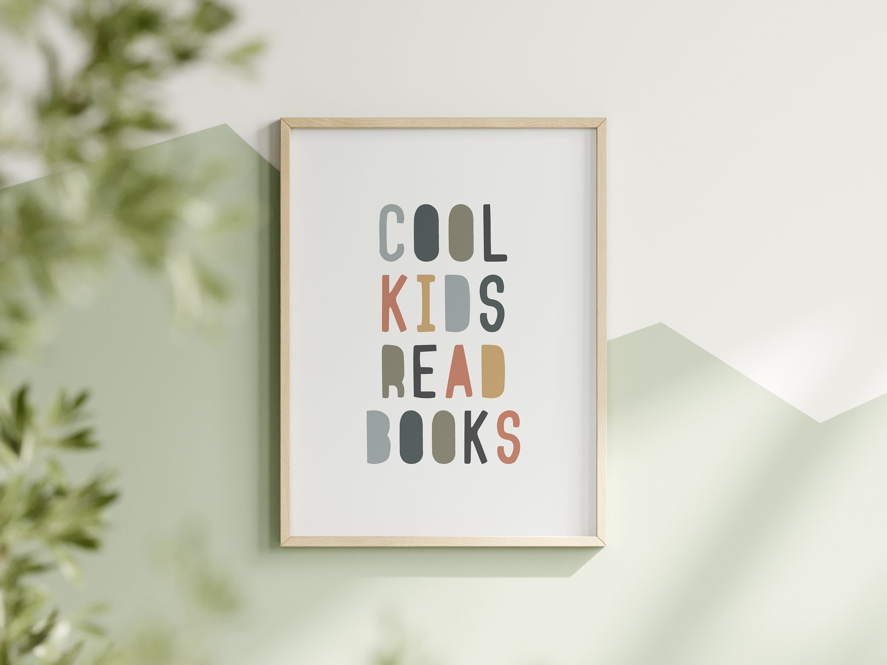 Cool Kids Read Books Quote Sign Book Lover Gift Boho Kids Wall Decor Playroom Reading Classroom Printable School Decor