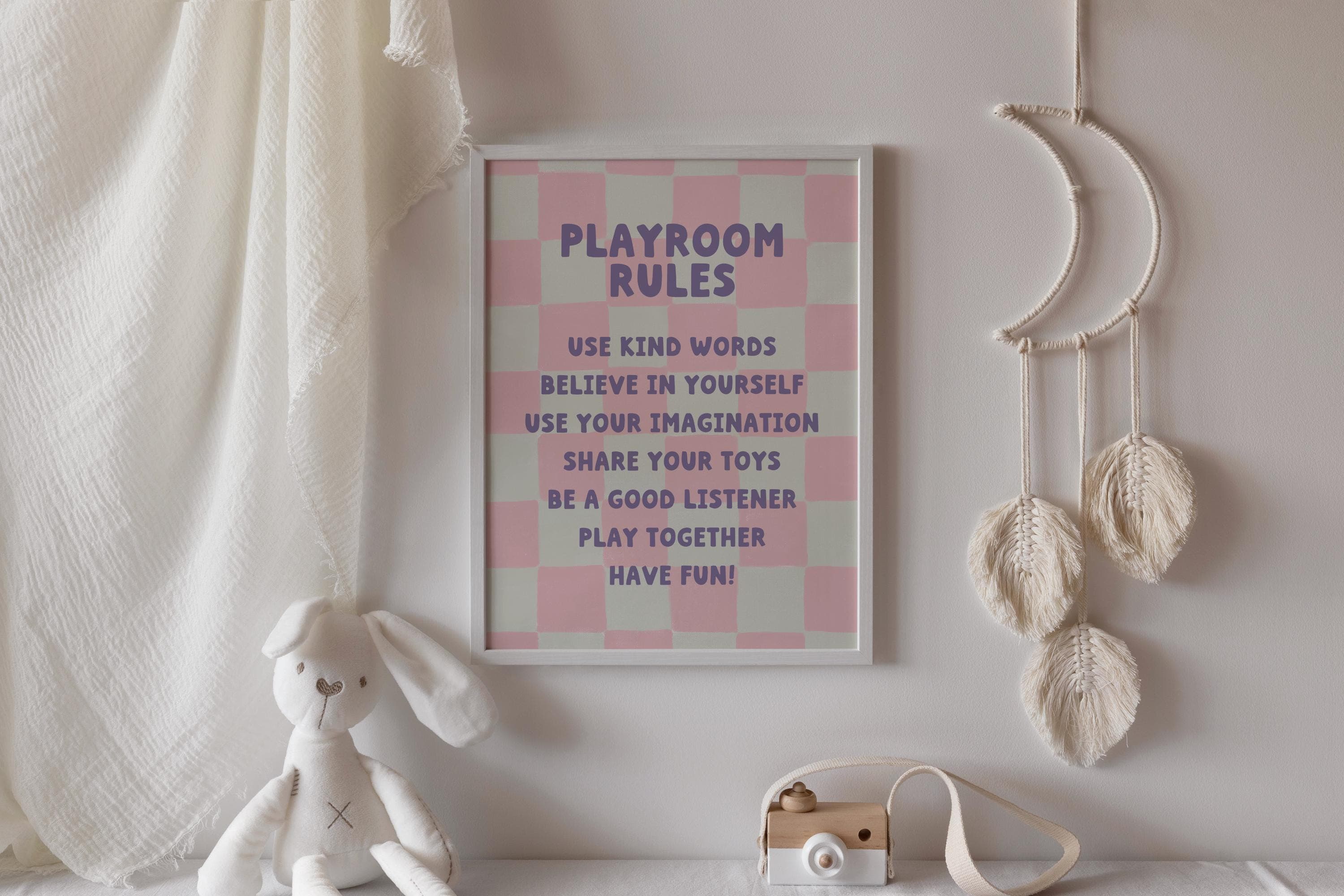 Trendy Montessori Playroom Rules Wall Art for Girls Room Fun and Functional Girls Room Rules Sign Decor Art for Children's Spaces - image 4