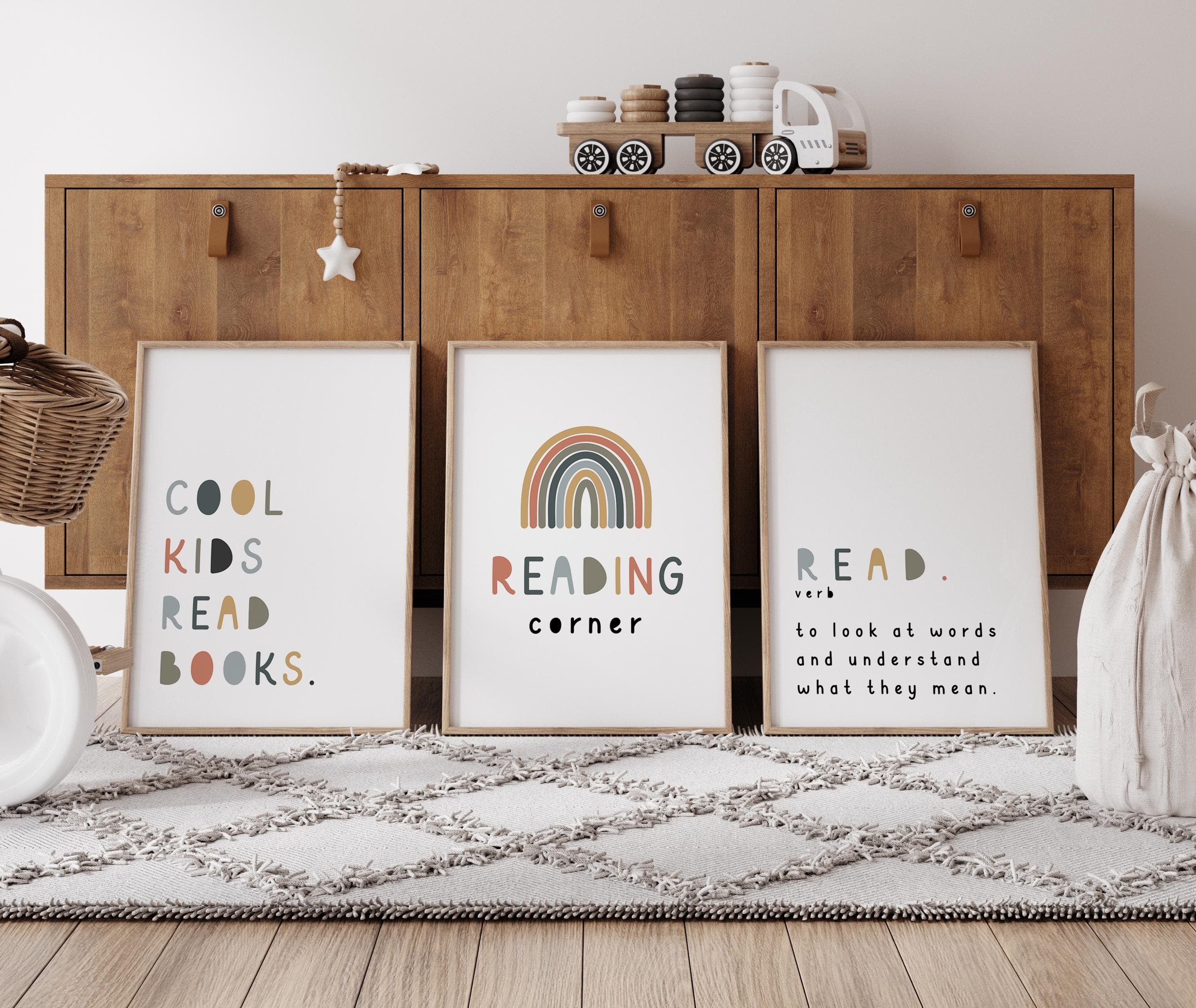 Read Meaning Wall Art for Kids Room Decor Set of 3 Cool Kids Read Books Reading Corner Montessori Printables Teen Girl Room Decor