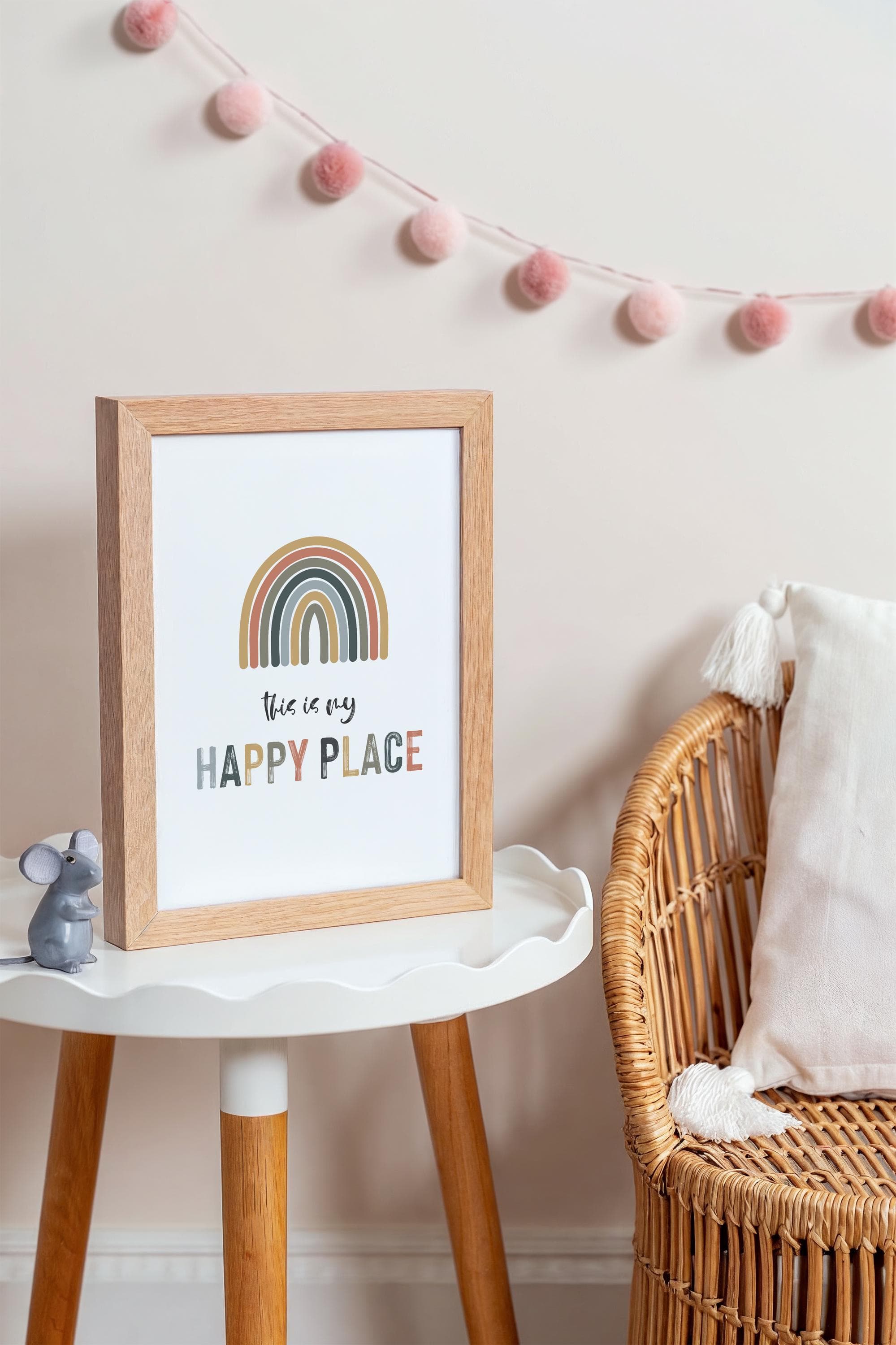 This is my Happy Place Print Inspirational Typography Print Rainbow Art - image 5