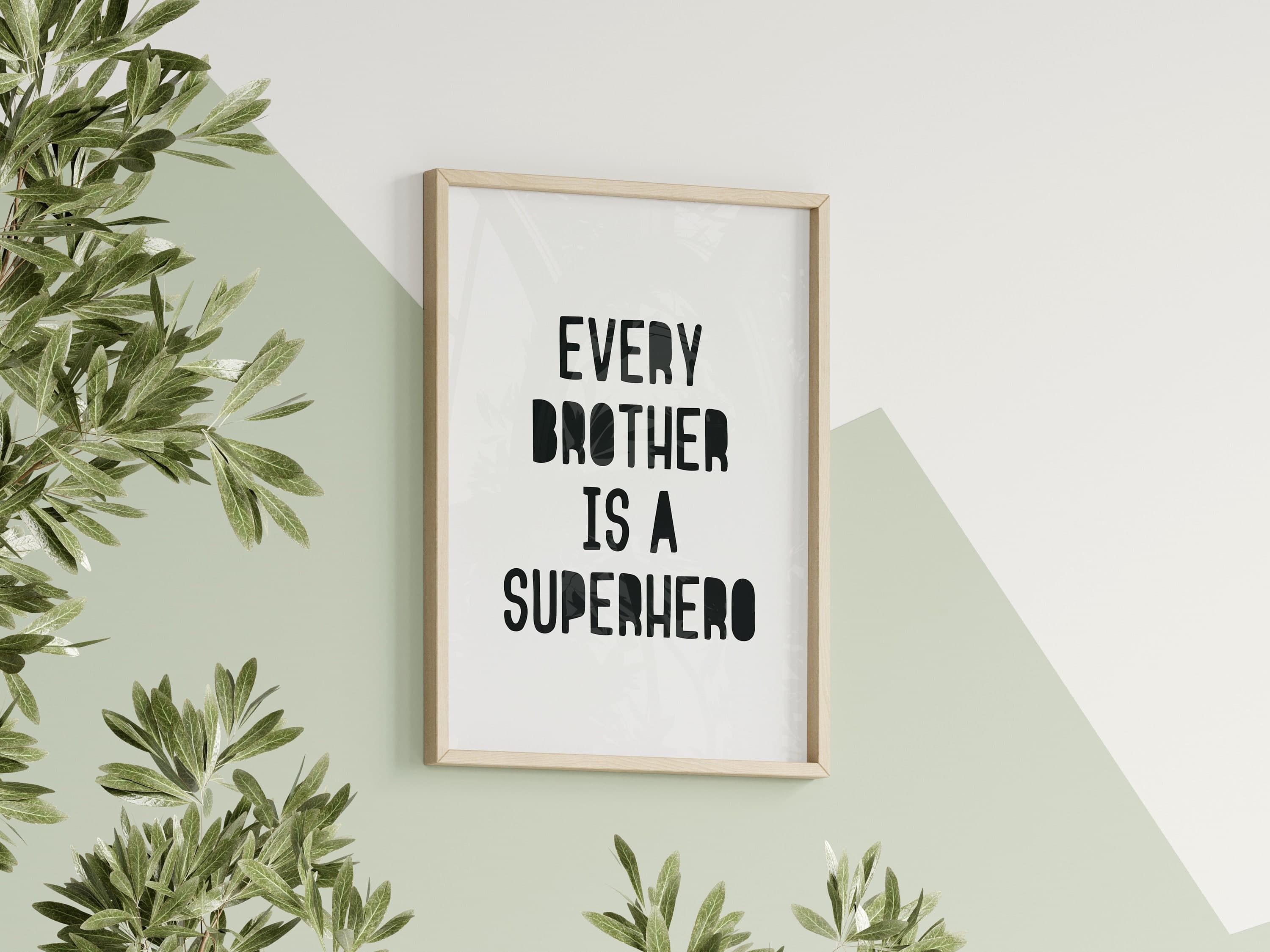 Every Brother Is A Superhero Print Wall Art for Brothers Boys Room Print Playroom Art Superhero Decor Gift for Siblings Black White - image 3